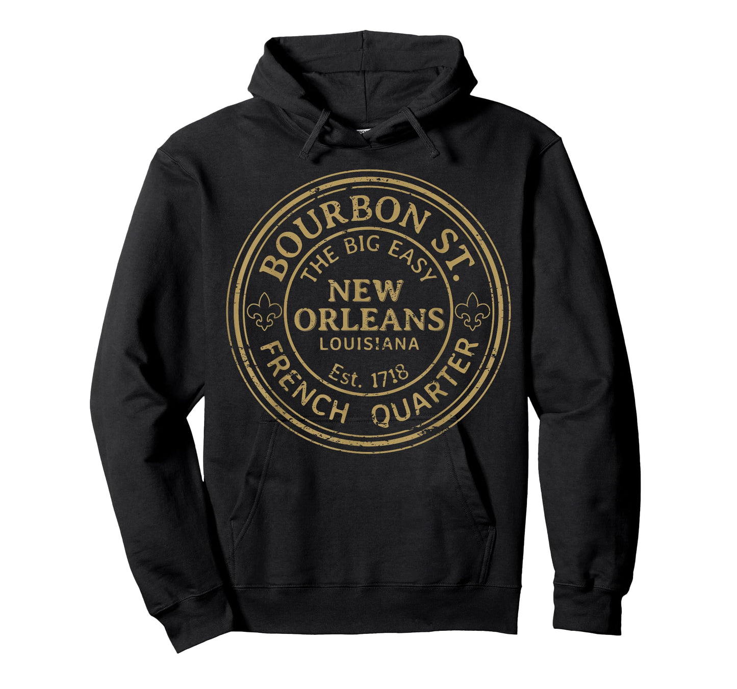 Bourbon Street New Orleans French Quarter Distressed T-Shirt