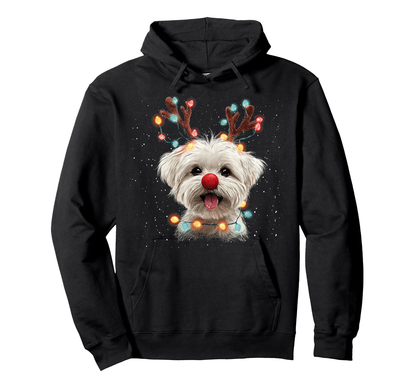 Cute Maltese Dog Reindeer Christmas T-Shirt