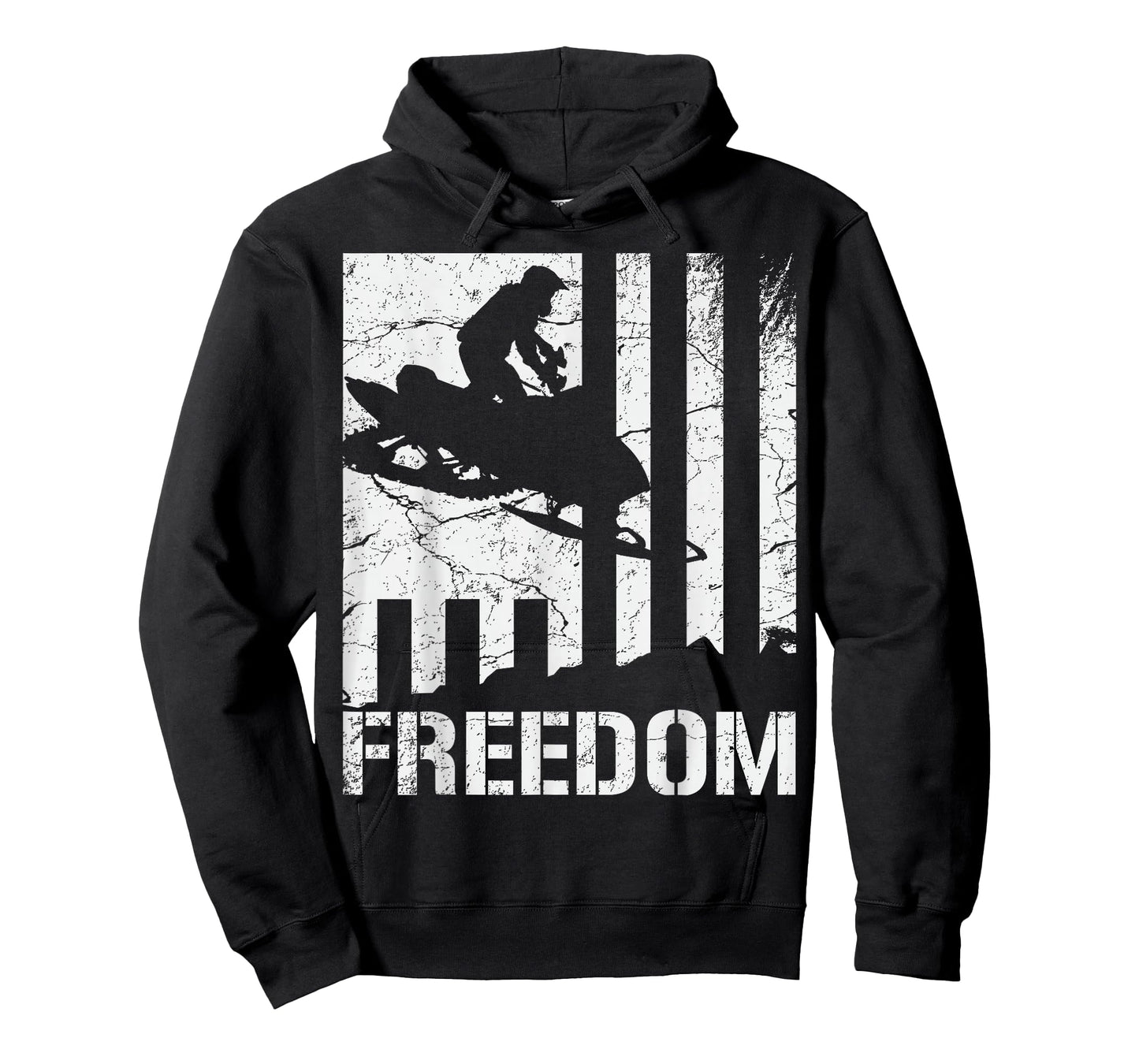 Snowmobile Snowmobiling Freedom Flag T-Shirt