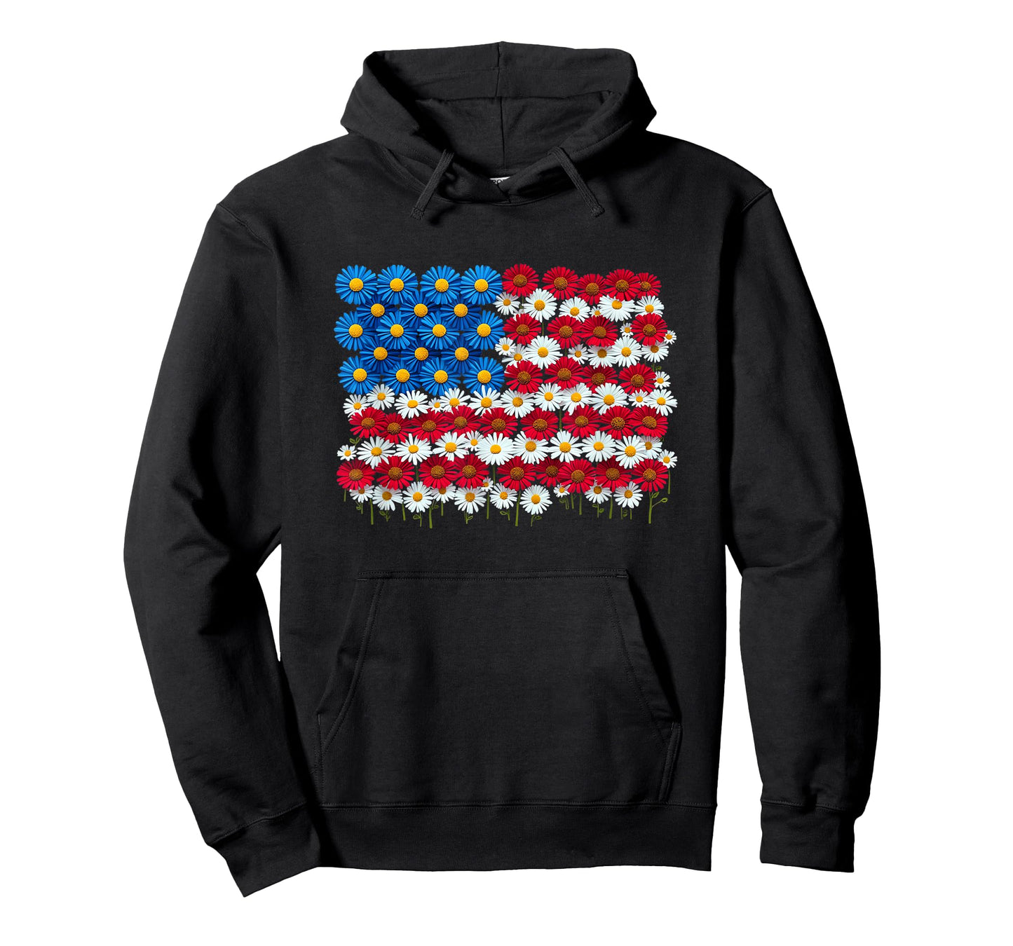US Flag Daisy Flower USA American Floral US Patriotic T-Shirt
