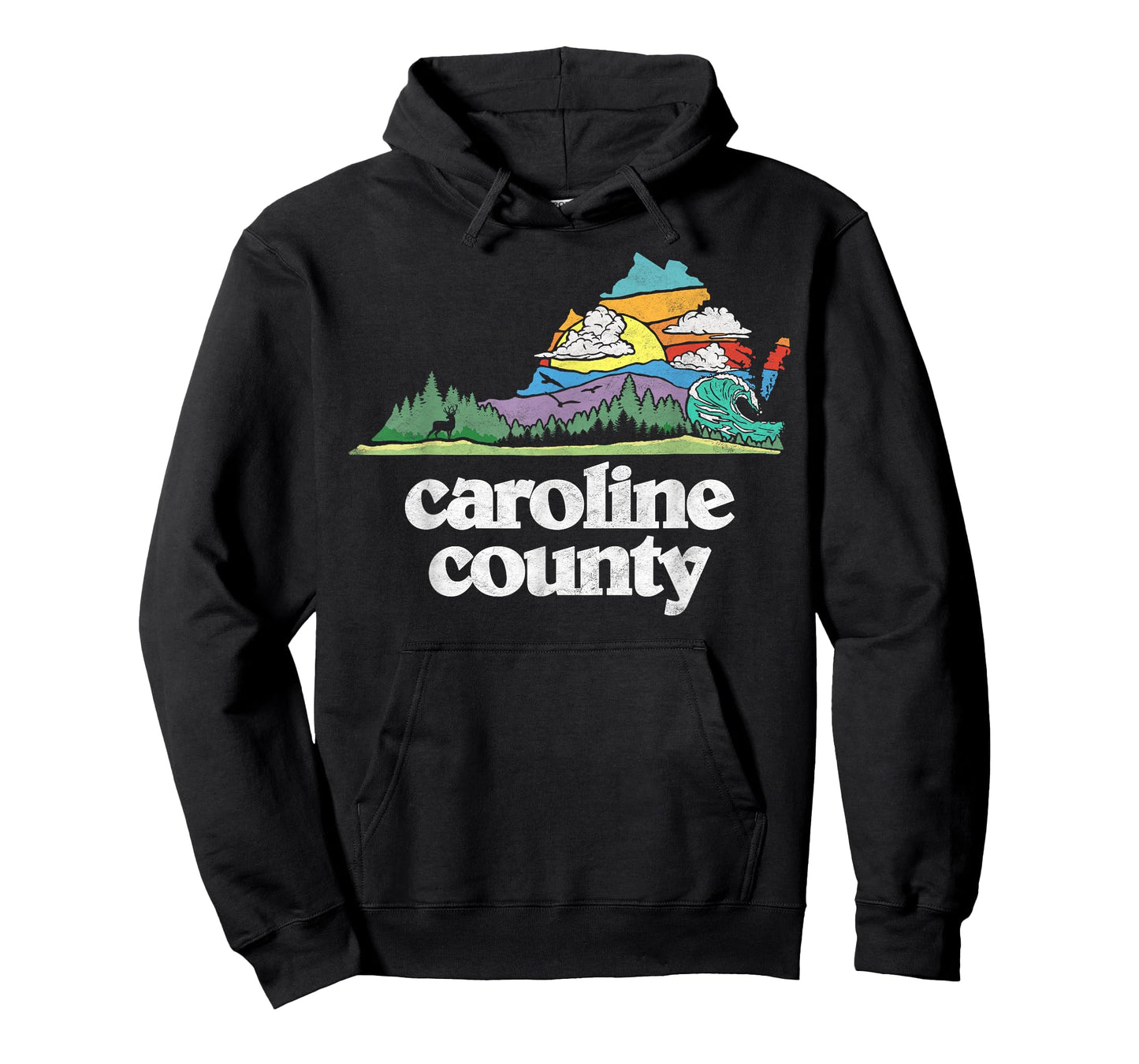 Caroline County Virginia Outdoors & Nature Lover Retro 80s T-Shirt
