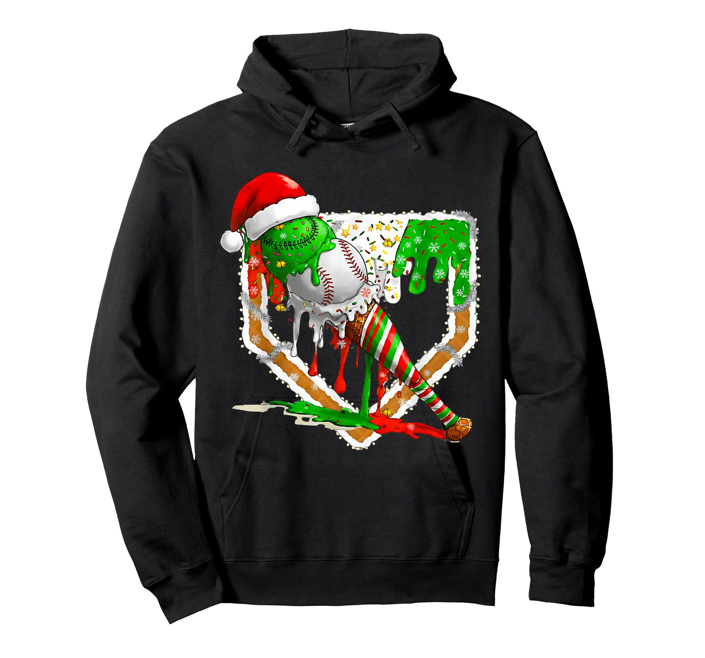 Baseball Xmas Christmas Baseball Ice Cream Drip Boys T-Shirt