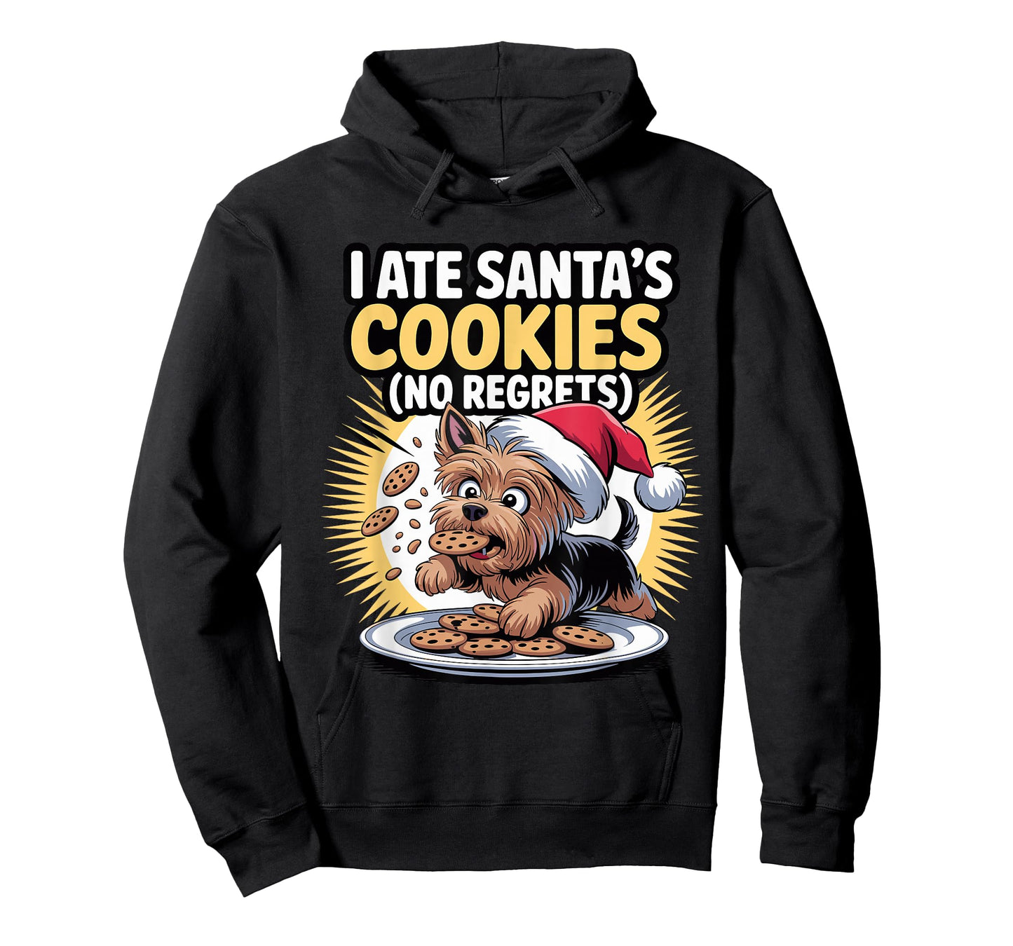 I Ate Santas Cookies Puppy Funny Christmas Yorkshire Terrier T-Shirt