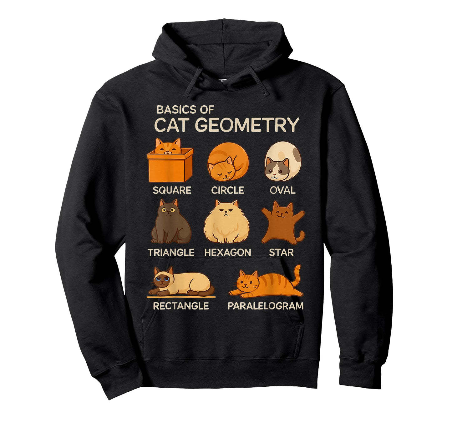 Basic Cat Geometry Cute Cat Cat Lover Cat Owner Math School T-Shirt