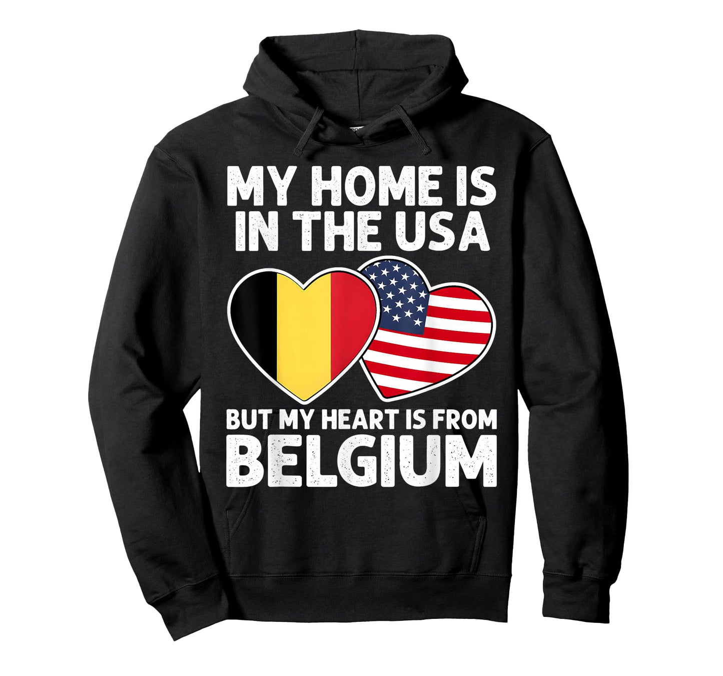 My Home USA My Heart Belgium Belgian American Pride Flag T-Shirt
