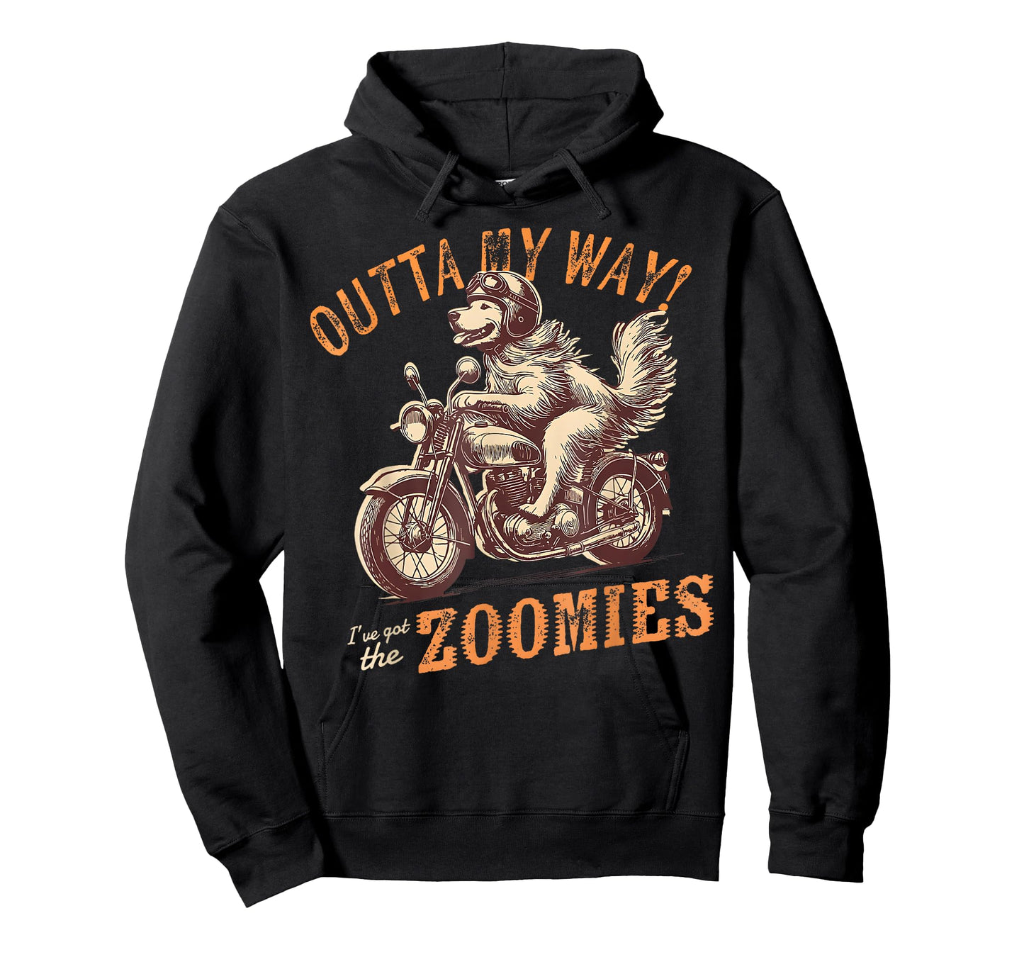 Outta My Way I've Got Zoomies Funny Dog Golden Biker T-Shirt