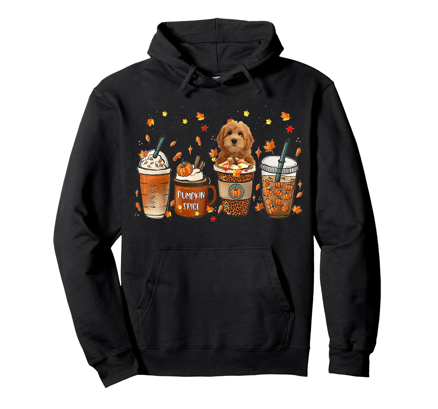 Goldendoodle Fall Coffee Pumpkin Spice Latte Iced Autumn T-Shirt