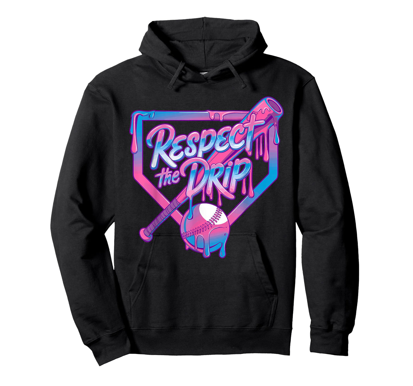 Respect The Drip Baseball Dripping Bat Home Plate Sports T-Shirt