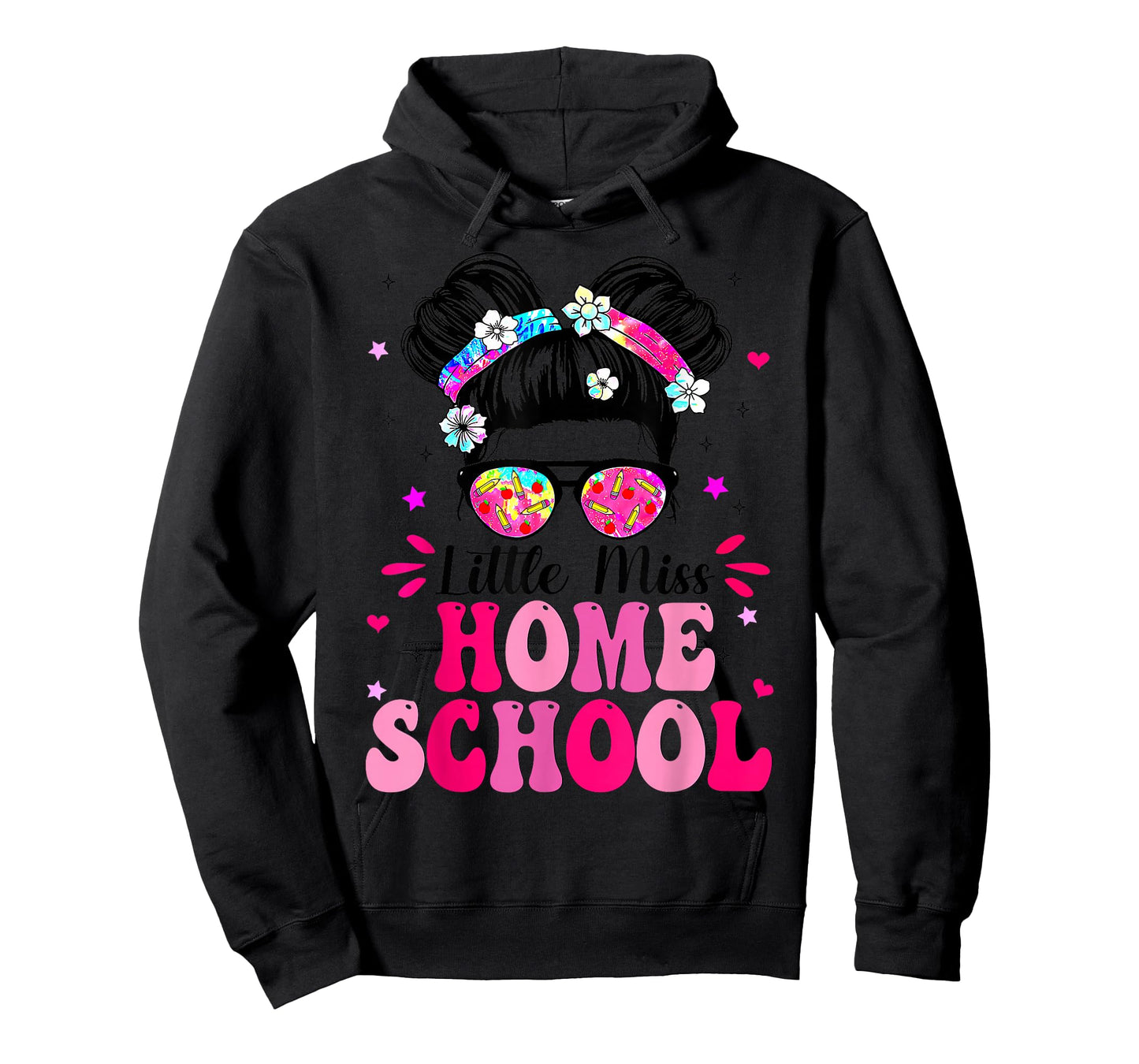 Kids Groovy Messy Bun Homeschool First Day Girls Toddlers T-Shirt