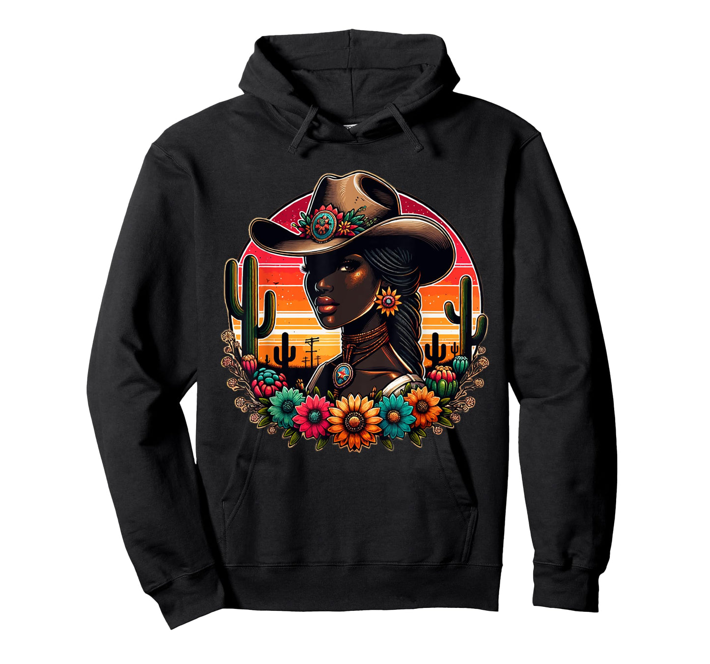 Black Cowgirl Western Rodeo Melanin Texas Woman Girl country T-Shirt