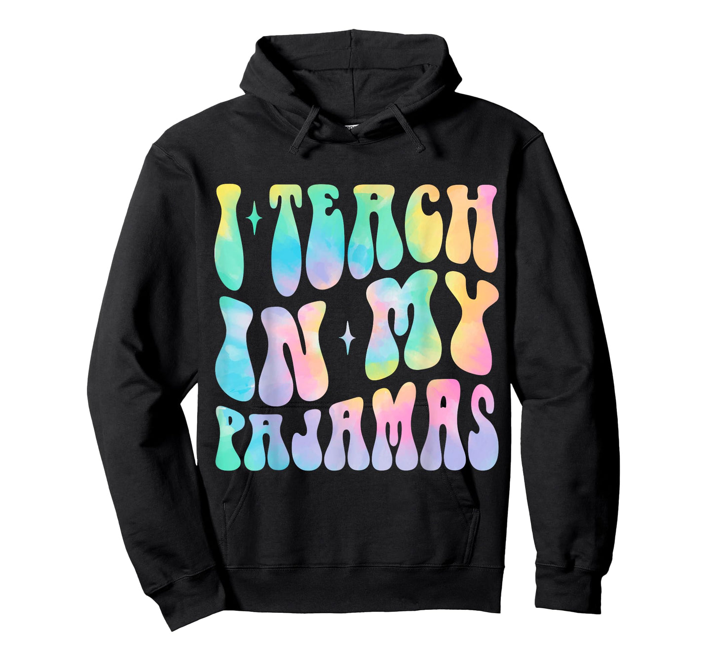 Funny Homeschool Mom Design | I Teach in My Pajamas Groovy T-Shirt