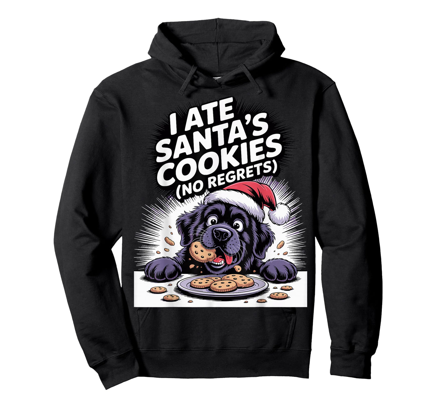 I Ate Santas Cookies Xmas Puppy Funny Christmas Newfoundland T-Shirt