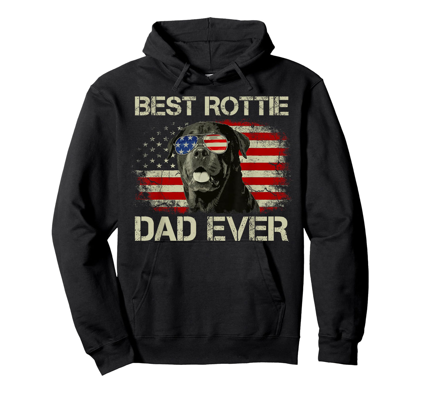 Best Rottie Dad Ever Tshirt Rottweiler American Flag Gift T-Shirt