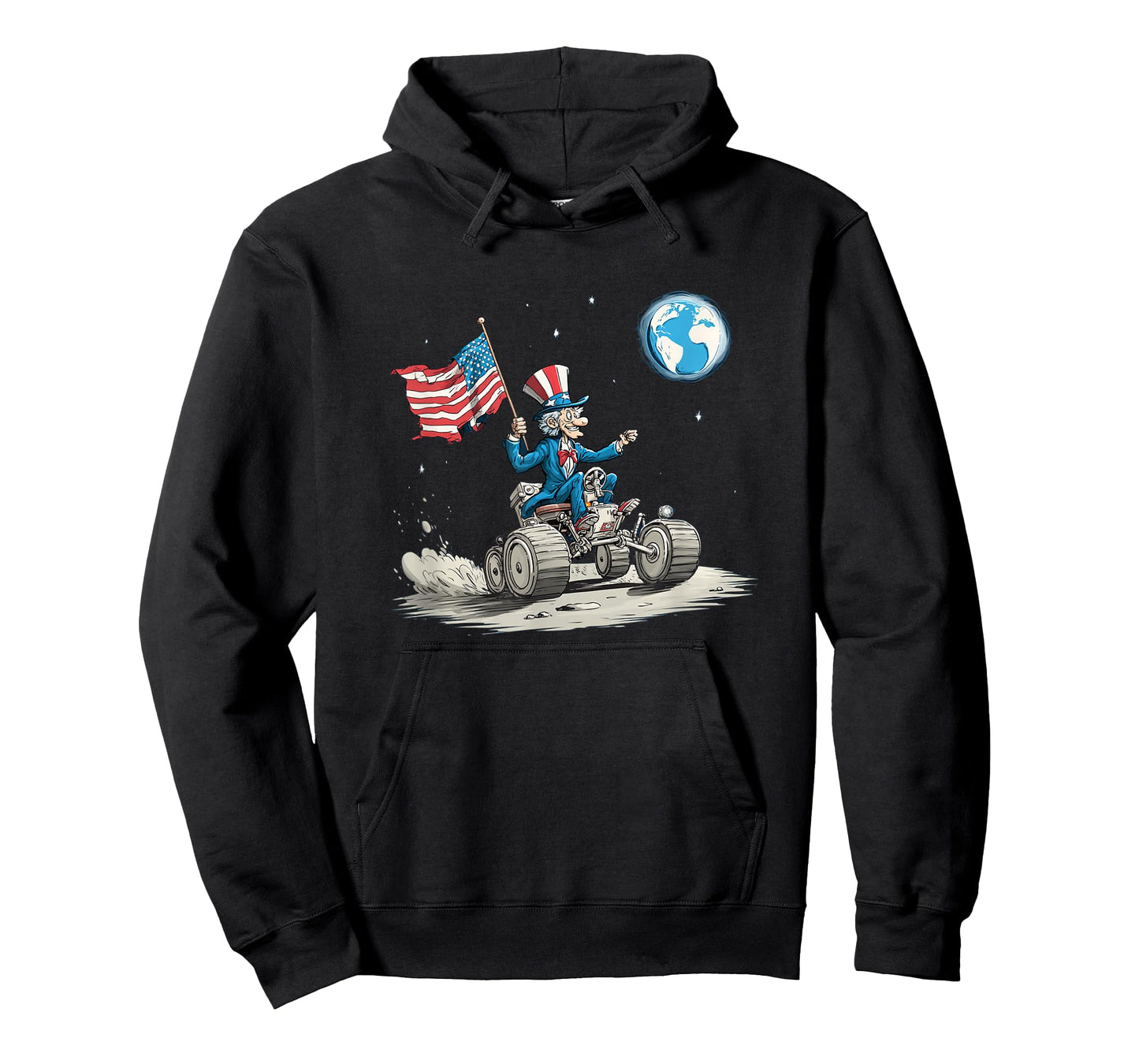 Awesome Space Vehicle on Moon with Earth T-Shirt