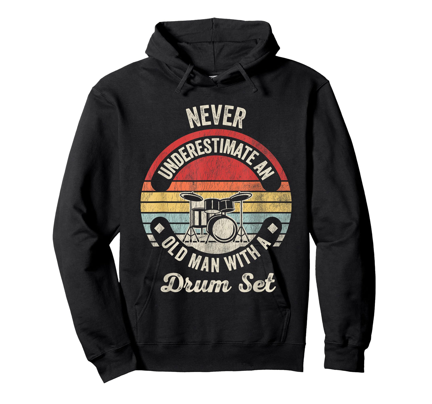 Never Underestimate an Old Man Drum Set T-Shirt