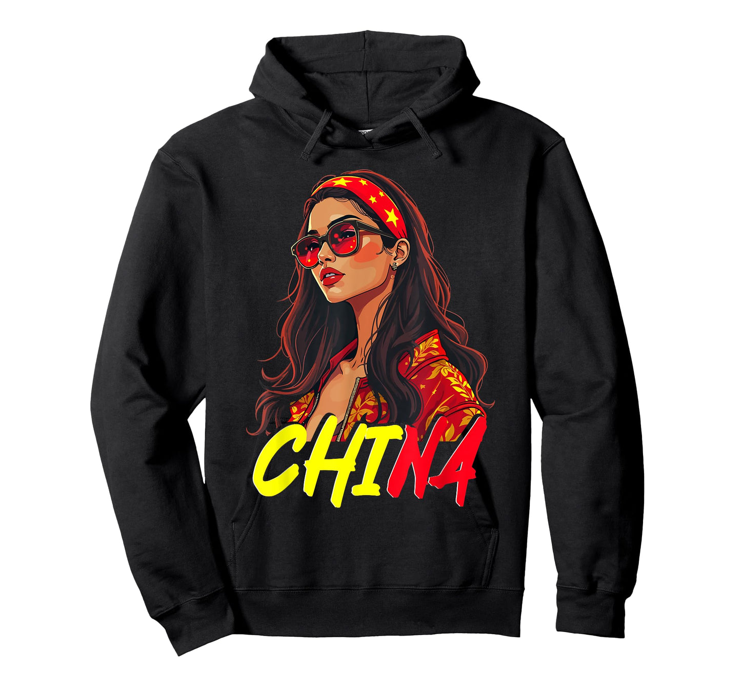China Flag Woman Sunglasses Girl China T-Shirt