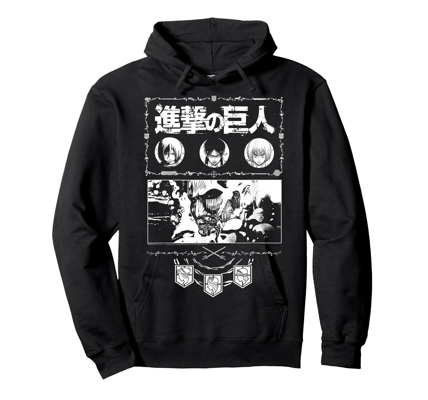 Attack on Titan Ornate Collage White Print AOT Anime T-Shirt
