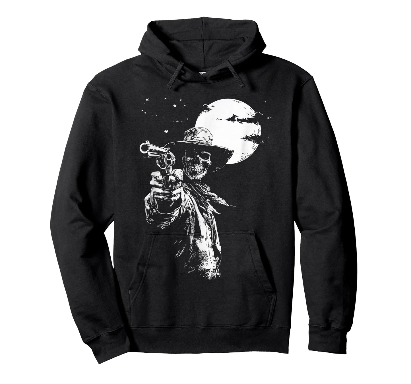 Skeleton Cowboy Gunslinger Moon Goth Outlaw Western Gothic T-Shirt