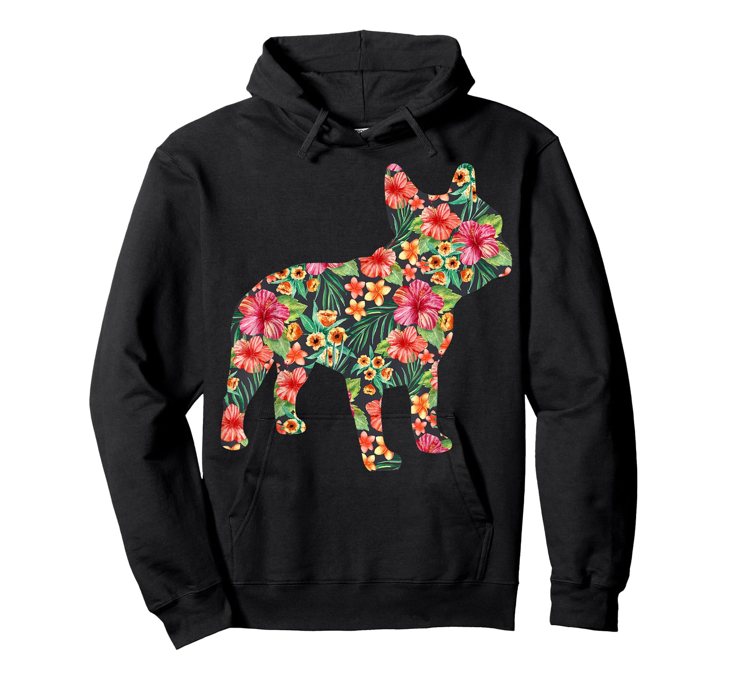 French Bulldog Flower Floral Frenchie Dog Silhouette Dog Pet T-Shirt