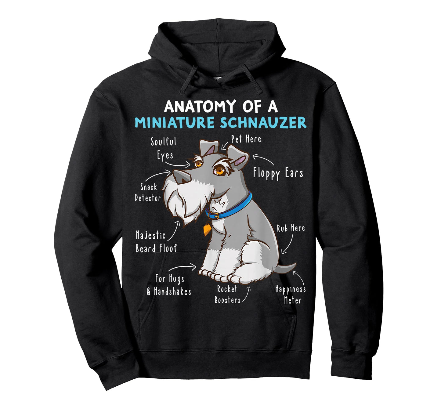 Anatomy Of A Miniature Schnauzer Cute Miniature Schnauzer T-Shirt