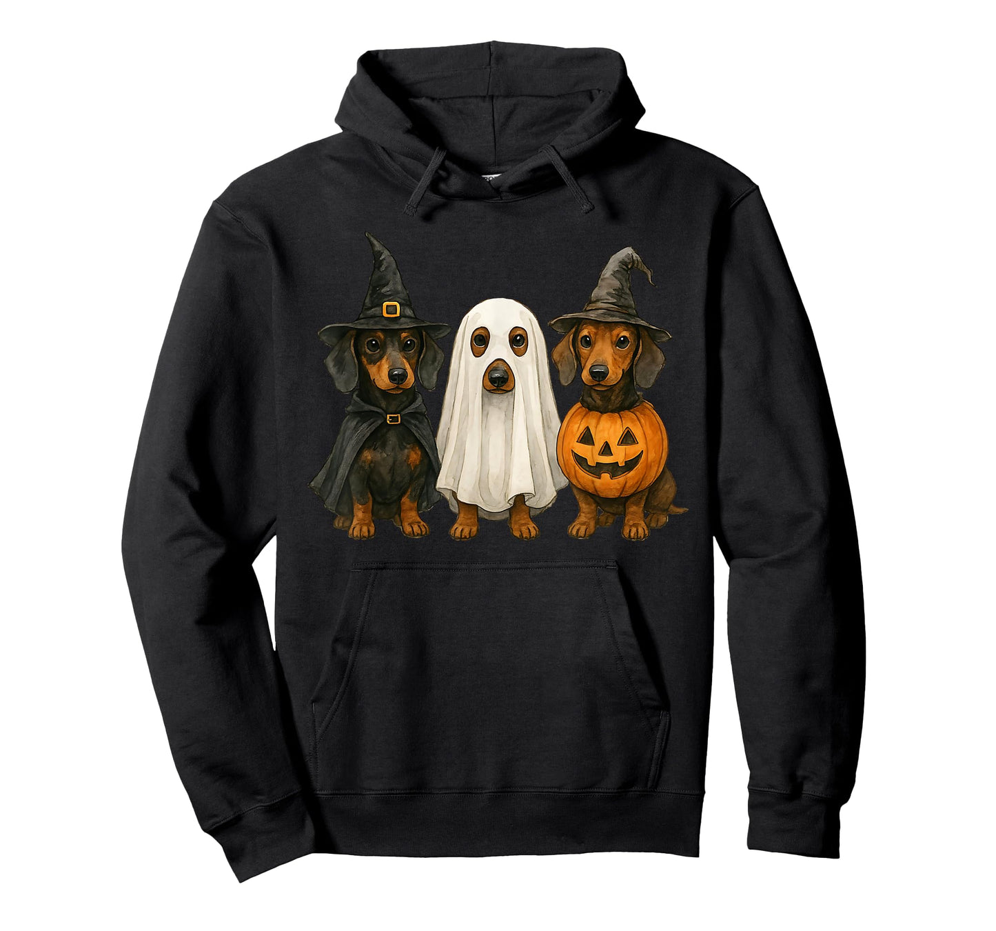 Dachshund Halloween Wiener Dog Pumpkin Weenie Witch Ghost T-Shirt