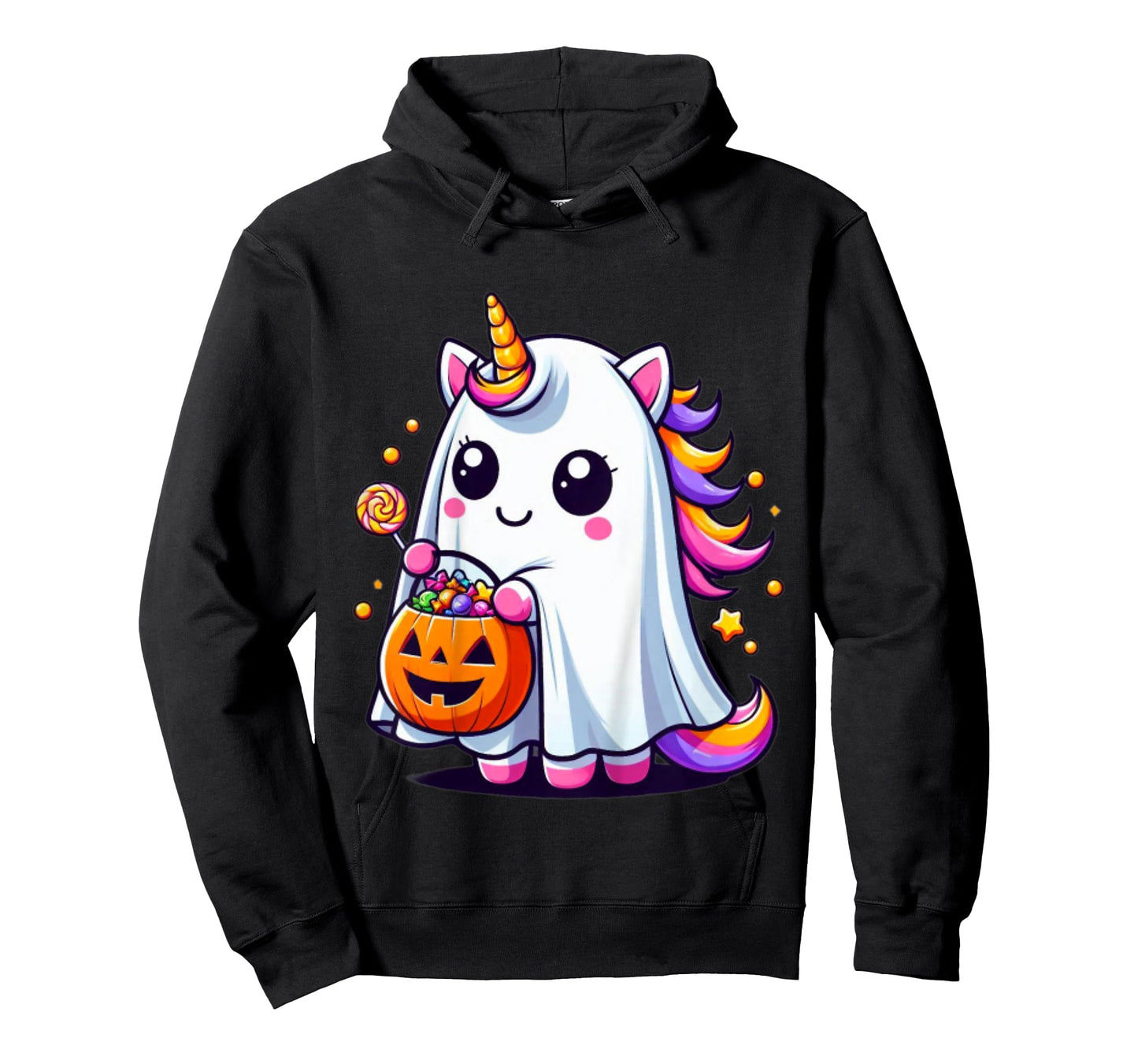 Cute Unicorn Ghost Costume Halloween Candy T-Shirt