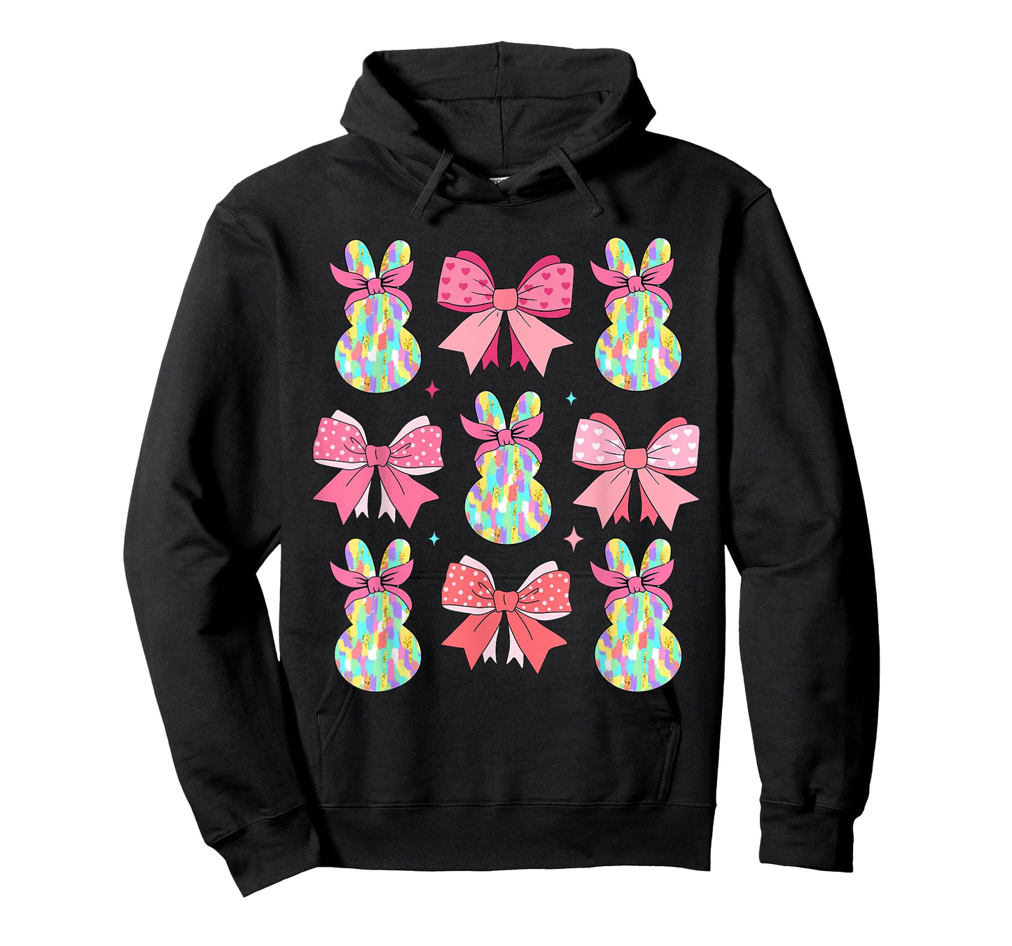 Cute Easter Bunny Face Coquette Bow Easter Day Girls Women T-Shirt