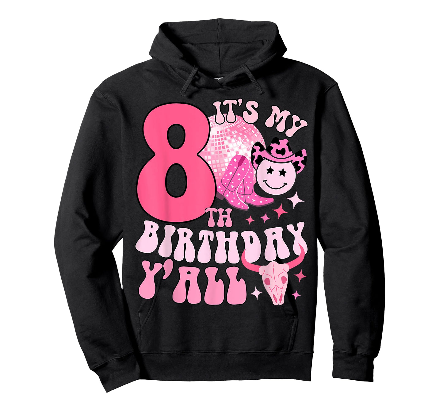 8th girls women western birthday tee cowgirl party boots T-Shirt