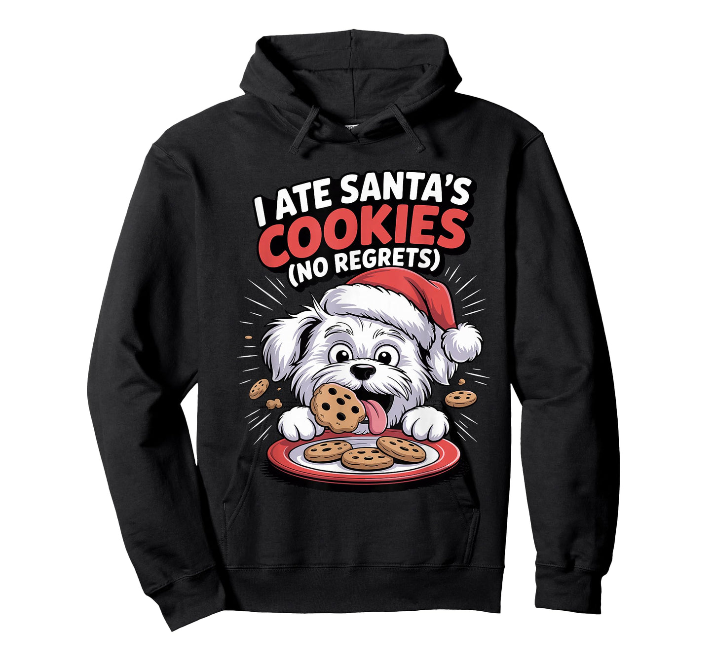 I Ate Santas Cookies Xmas Puppy Funny Christmas Maltese T-Shirt