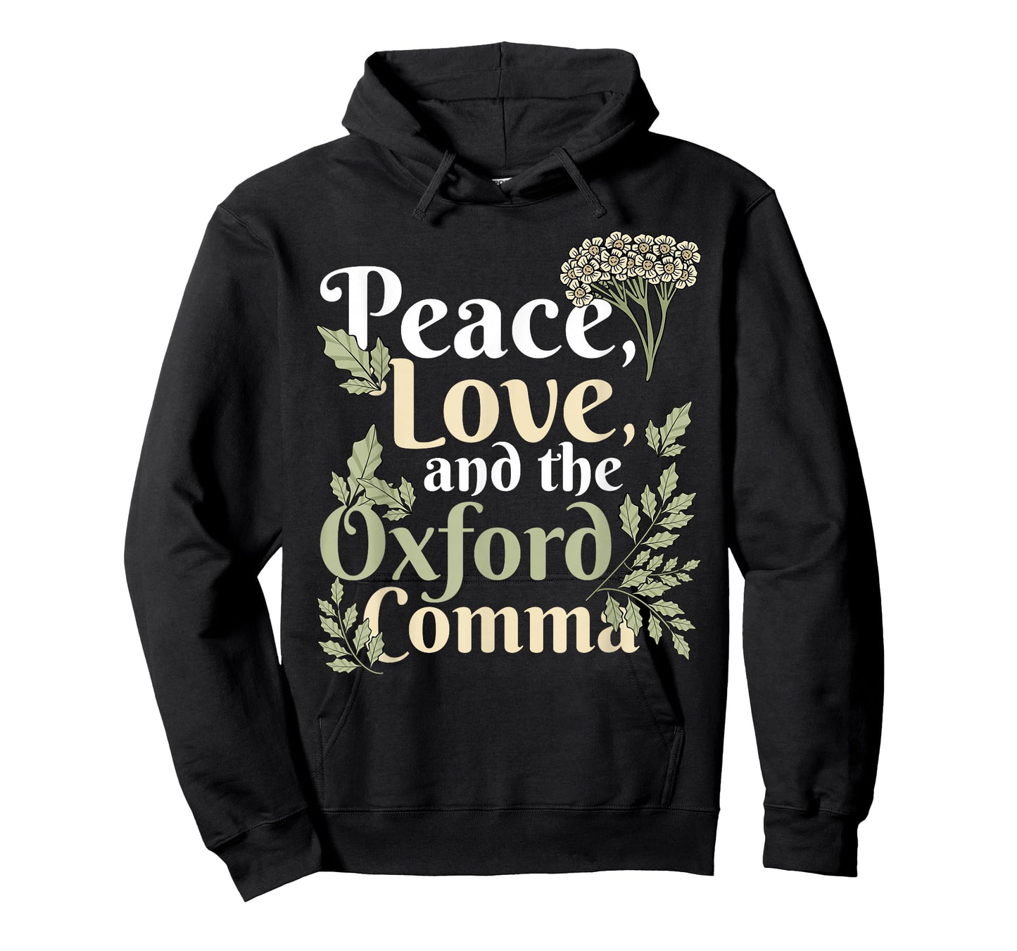 Peace Love And The Oxford Comma English Grammar Humor Joke T-Shirt
