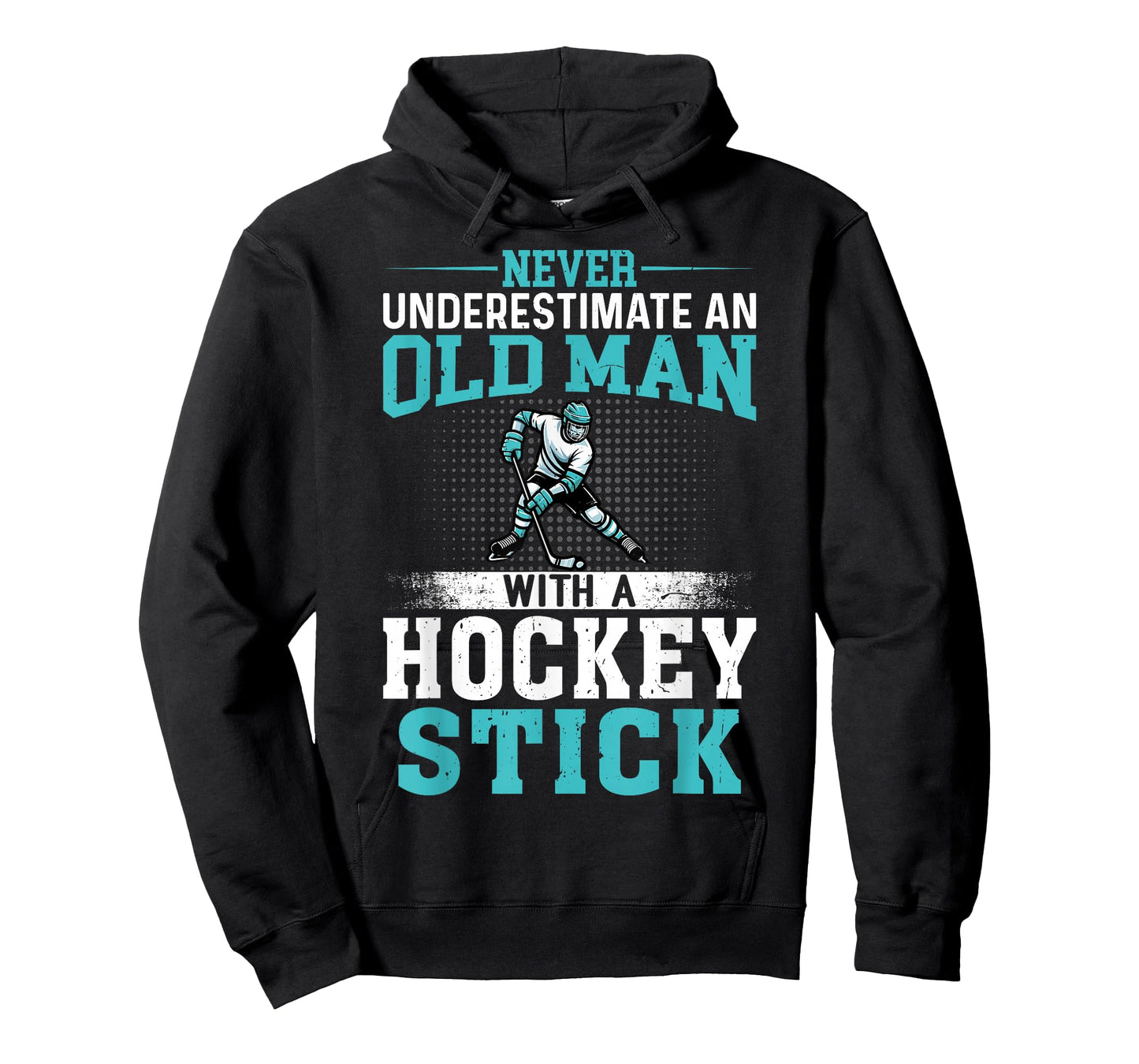 Never Underestimate an Old Man with a Hockey Stick T-Shirt
