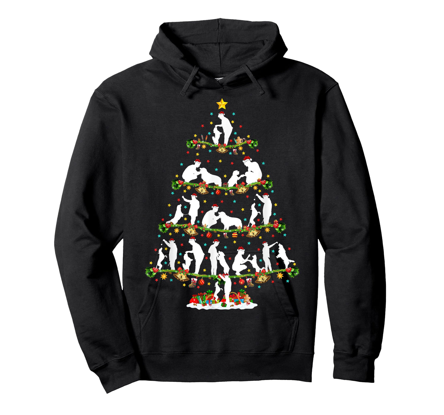 Dog Training Xmas Lighting Santa Dog Training Christmas Tree T-Shirt