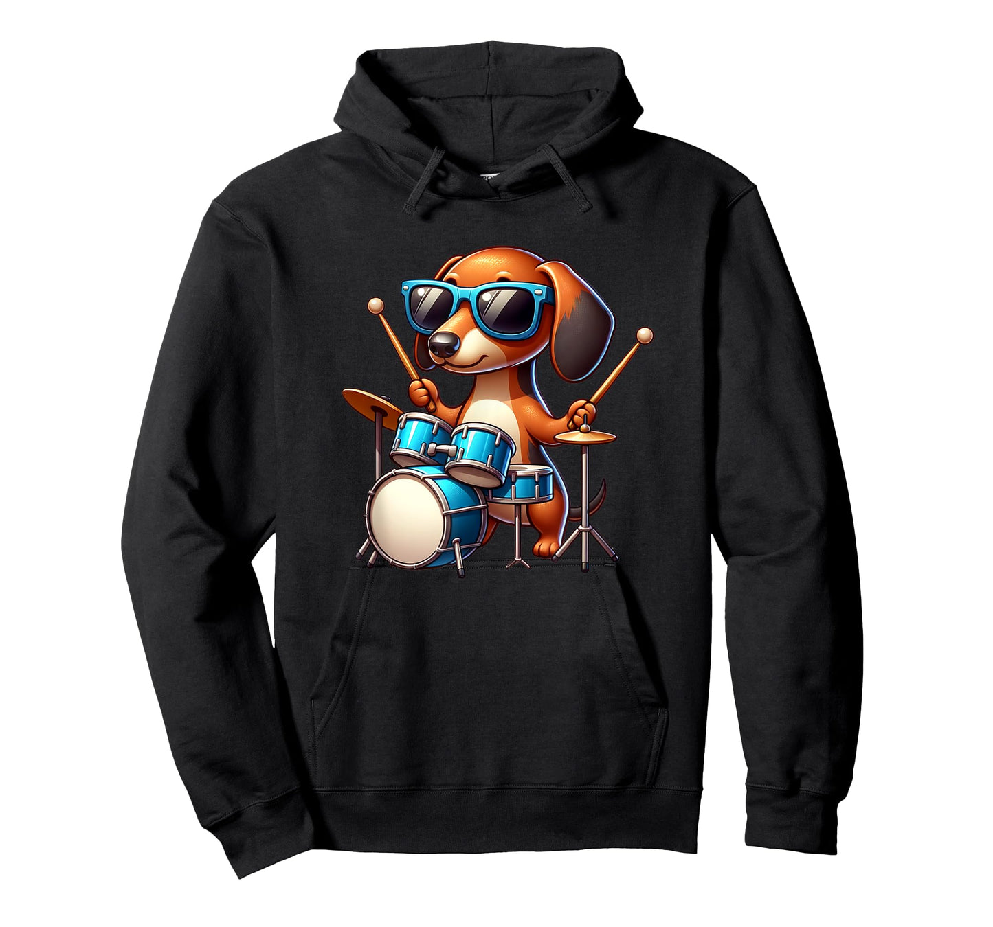 Dachshund Drummer Wiener Dog Enthusiast Design T-Shirt for Men Women Kids