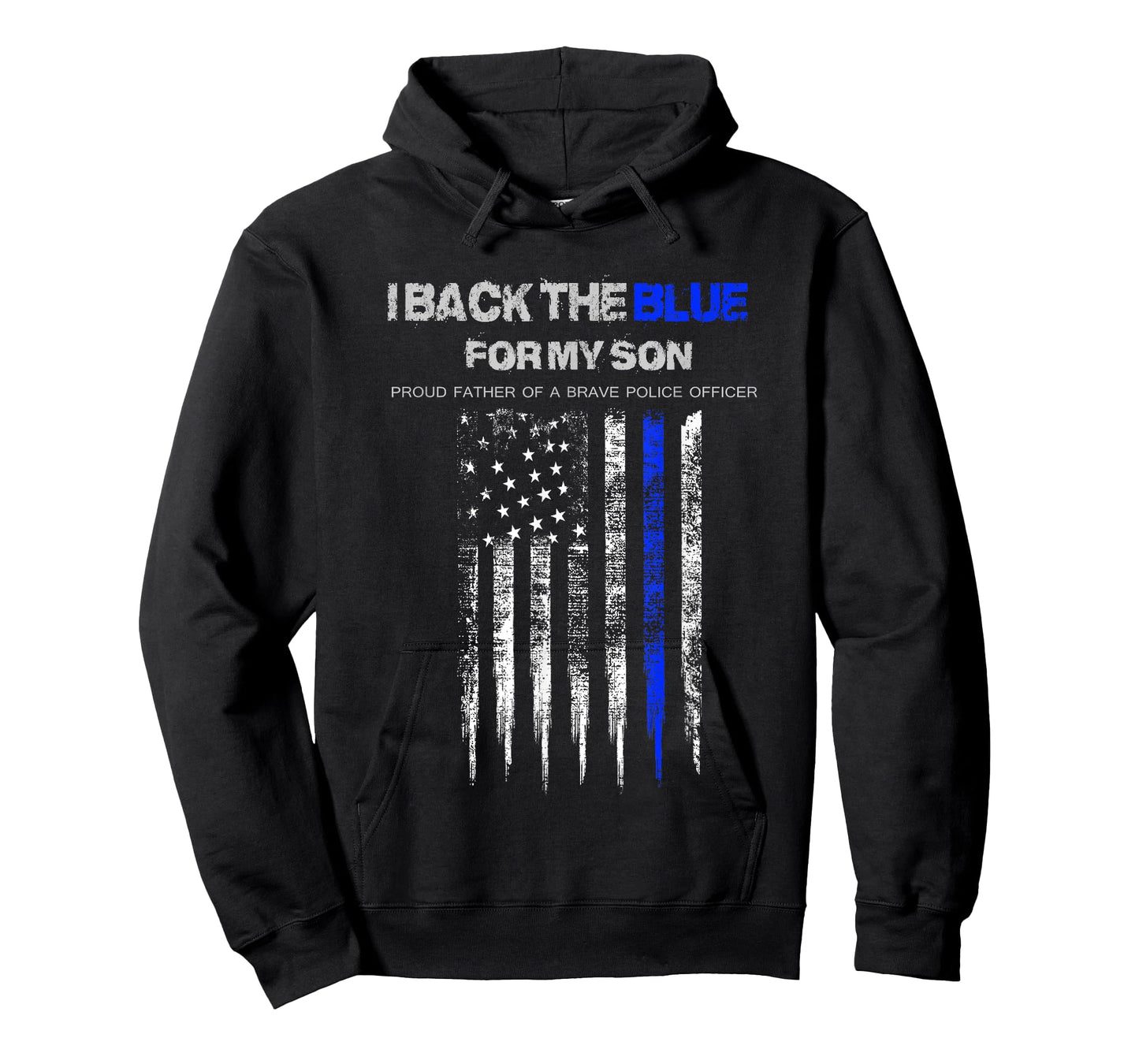 I Back The Blue for My Son thin blue line police dad t-shirt T-Shirt
