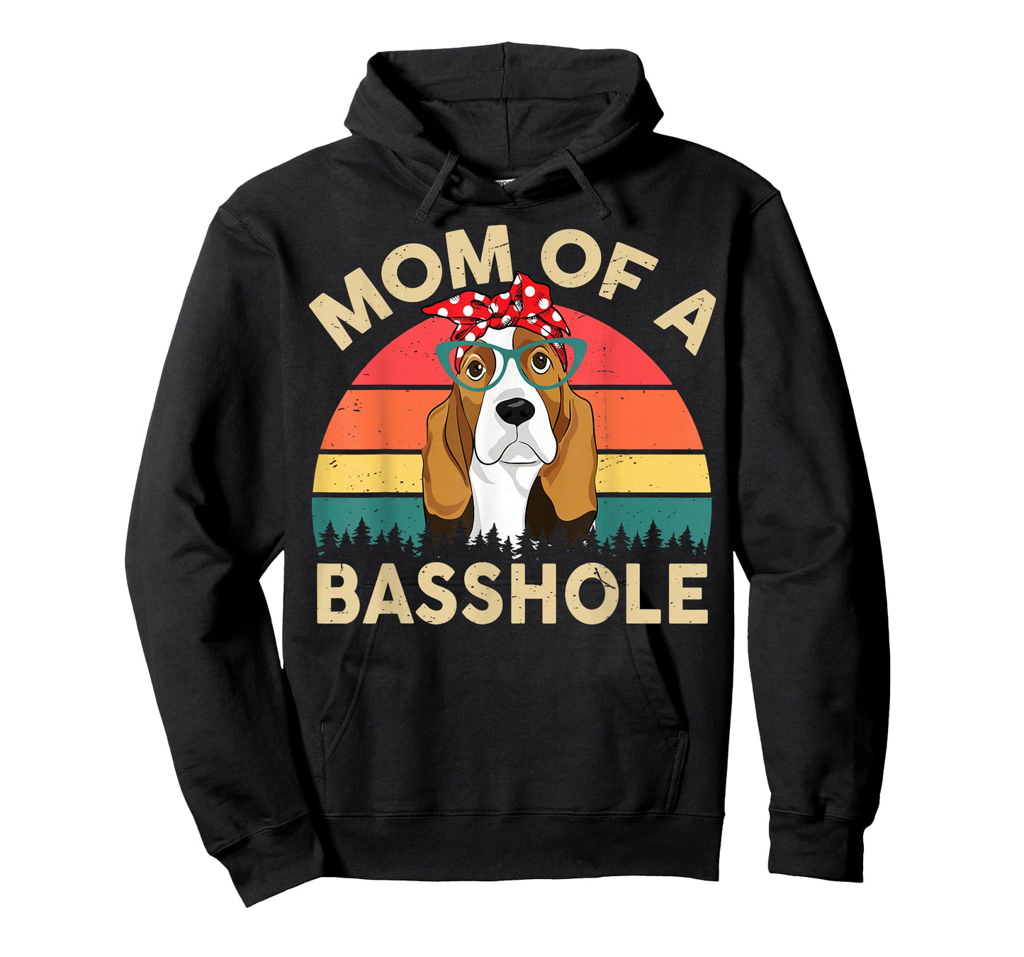 Basset-Hound Gifts Mom of A Basshole Funny Womens T-Shirt