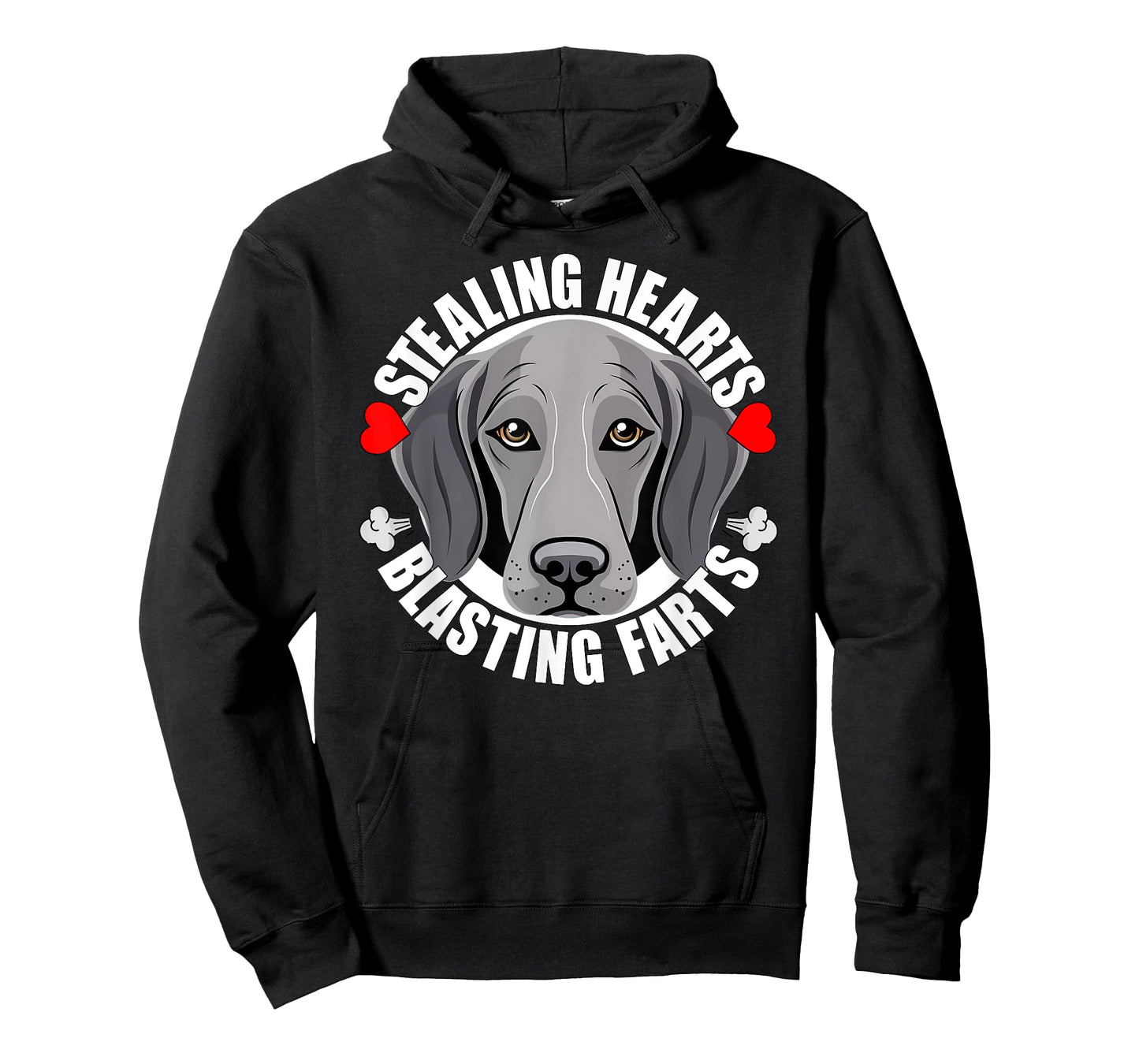 Funny Weimaraner Stealing Hearts Blasting Farts Puppy Dog T-Shirt