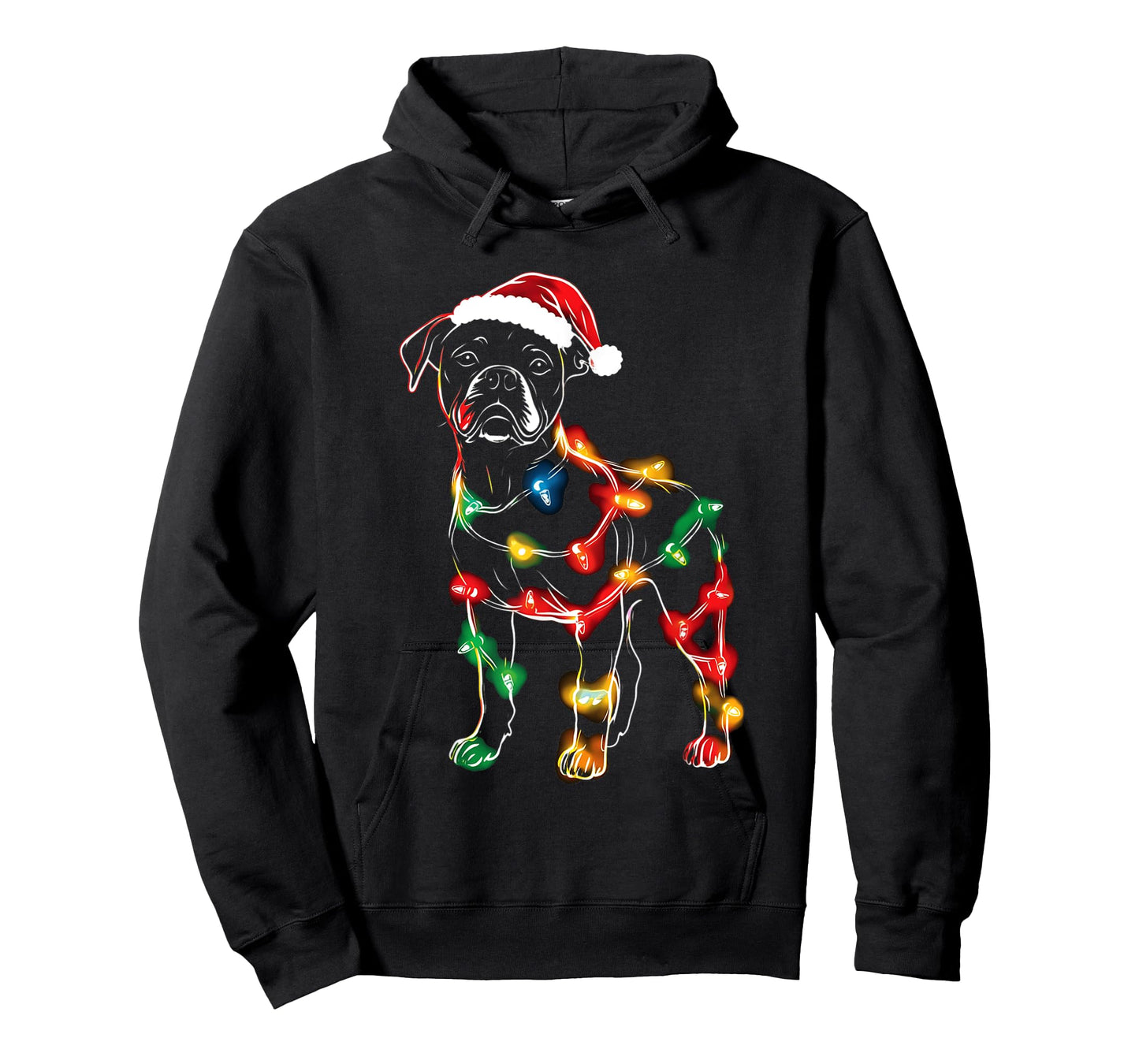 Funny Santa Boxer Retriever Christmas Lights Dog Lover T-Shirt for Men Women Kids