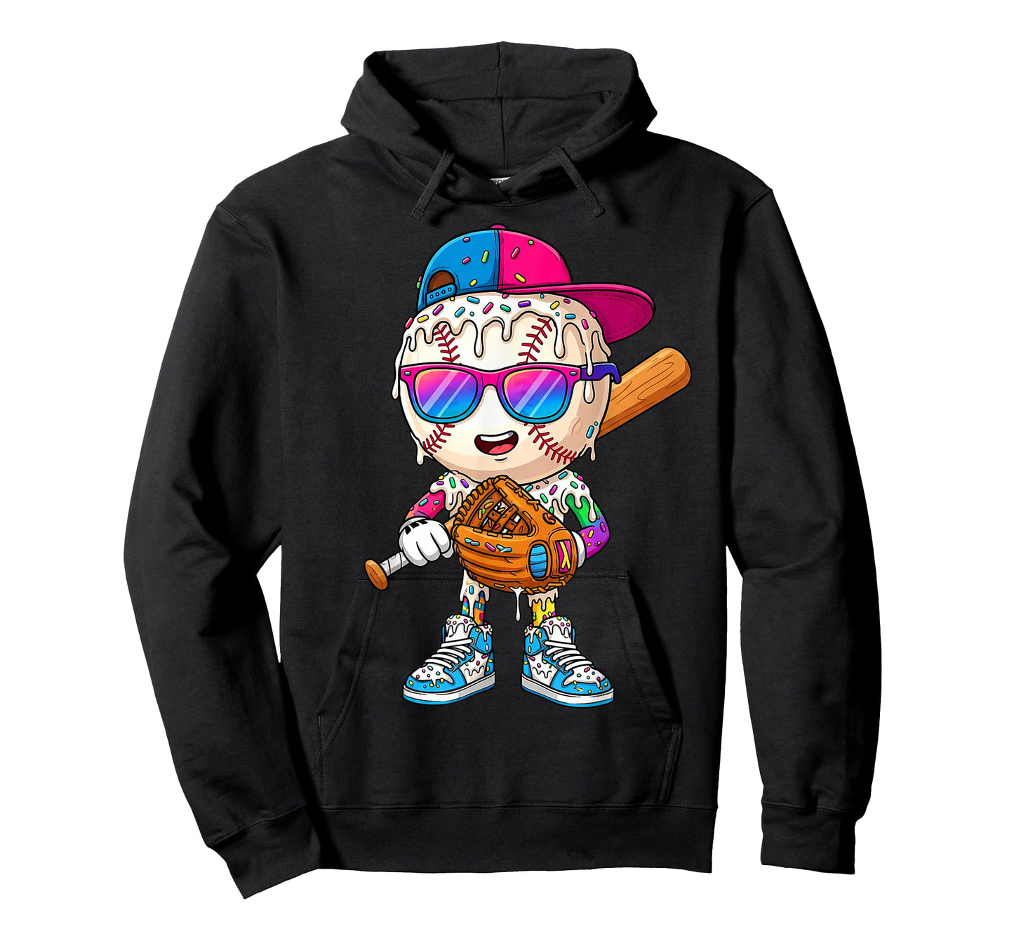 Funny Football Drip for Boys Kids Youth Dripping Ice Cream T-Shirt