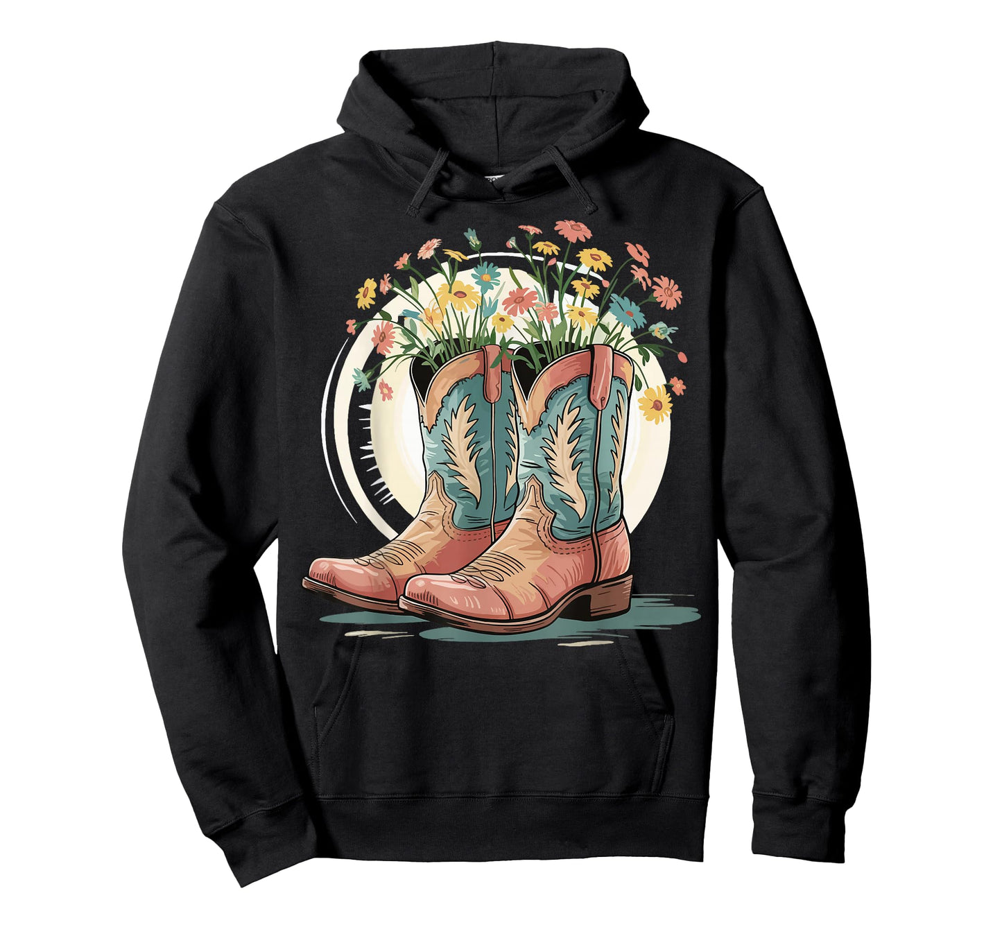 Cowboy Boots Flowers Line Dancing Western T-Shirt