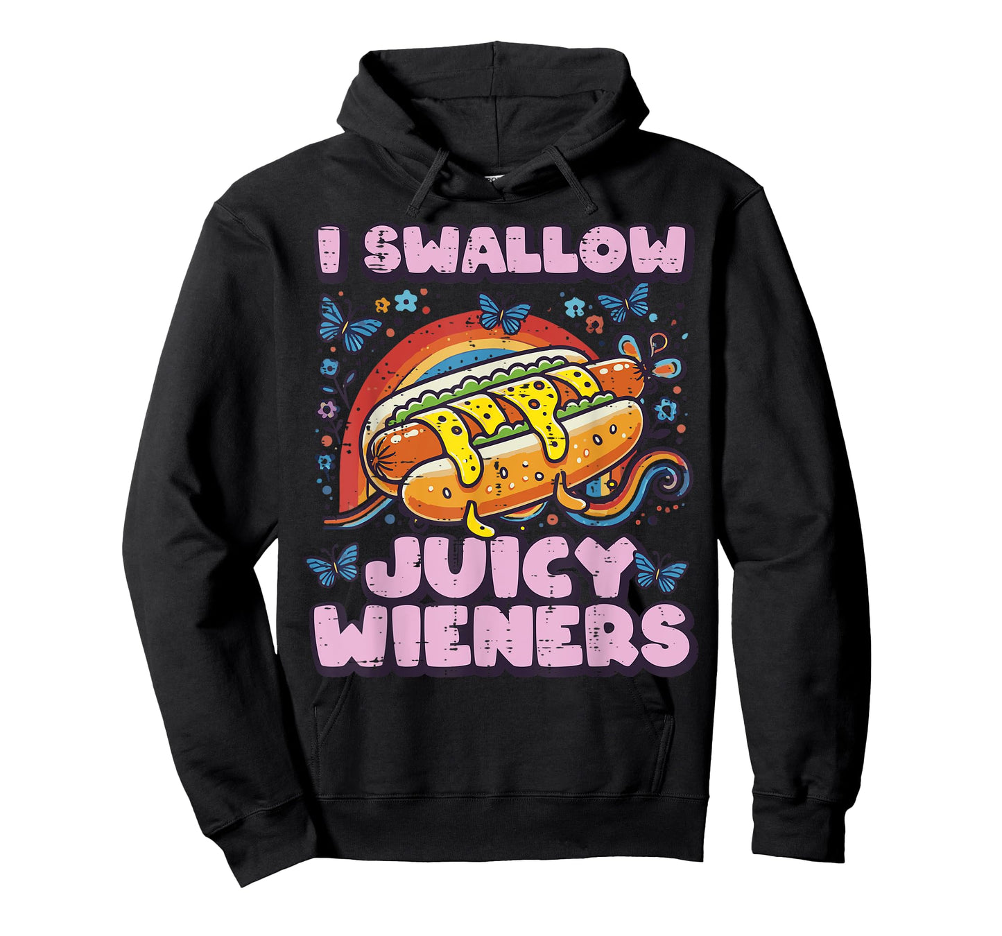 I Swallow Juicy Wieners Hotdog Funny Saying Adult Joke Women T-Shirt