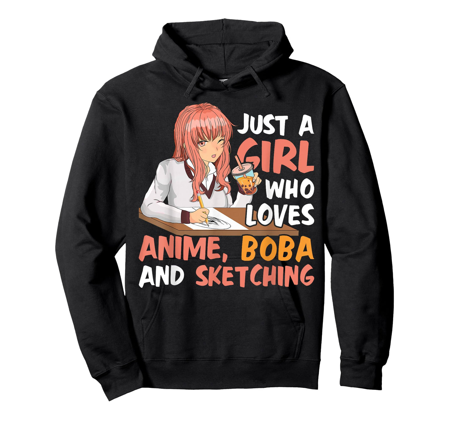 Just A Girl Who Loves Anime Boba And Sketching Girls Anime T-Shirt