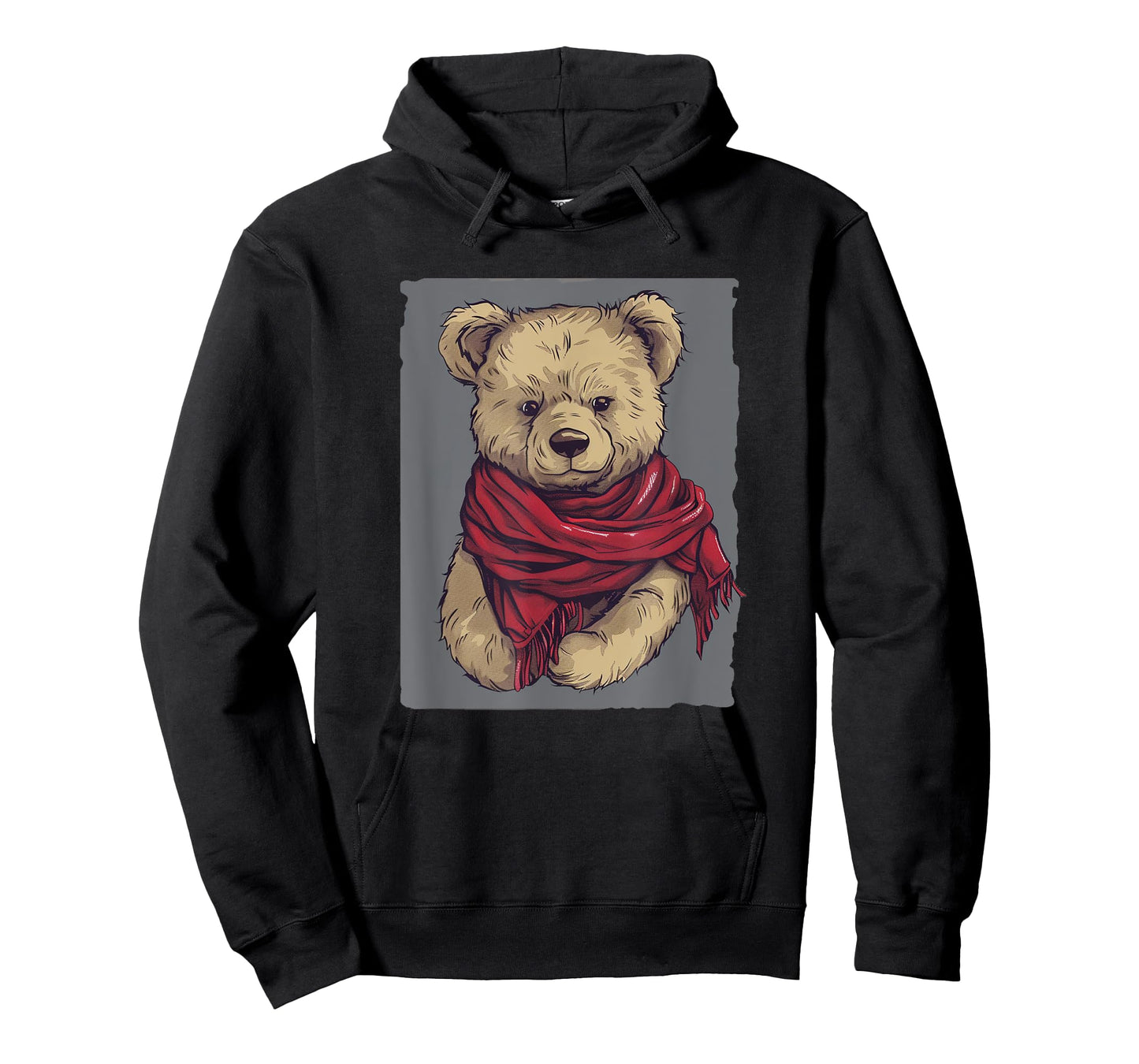 Handsome Teddy Bear Face with Cool Red Shawl Costume T-Shirt