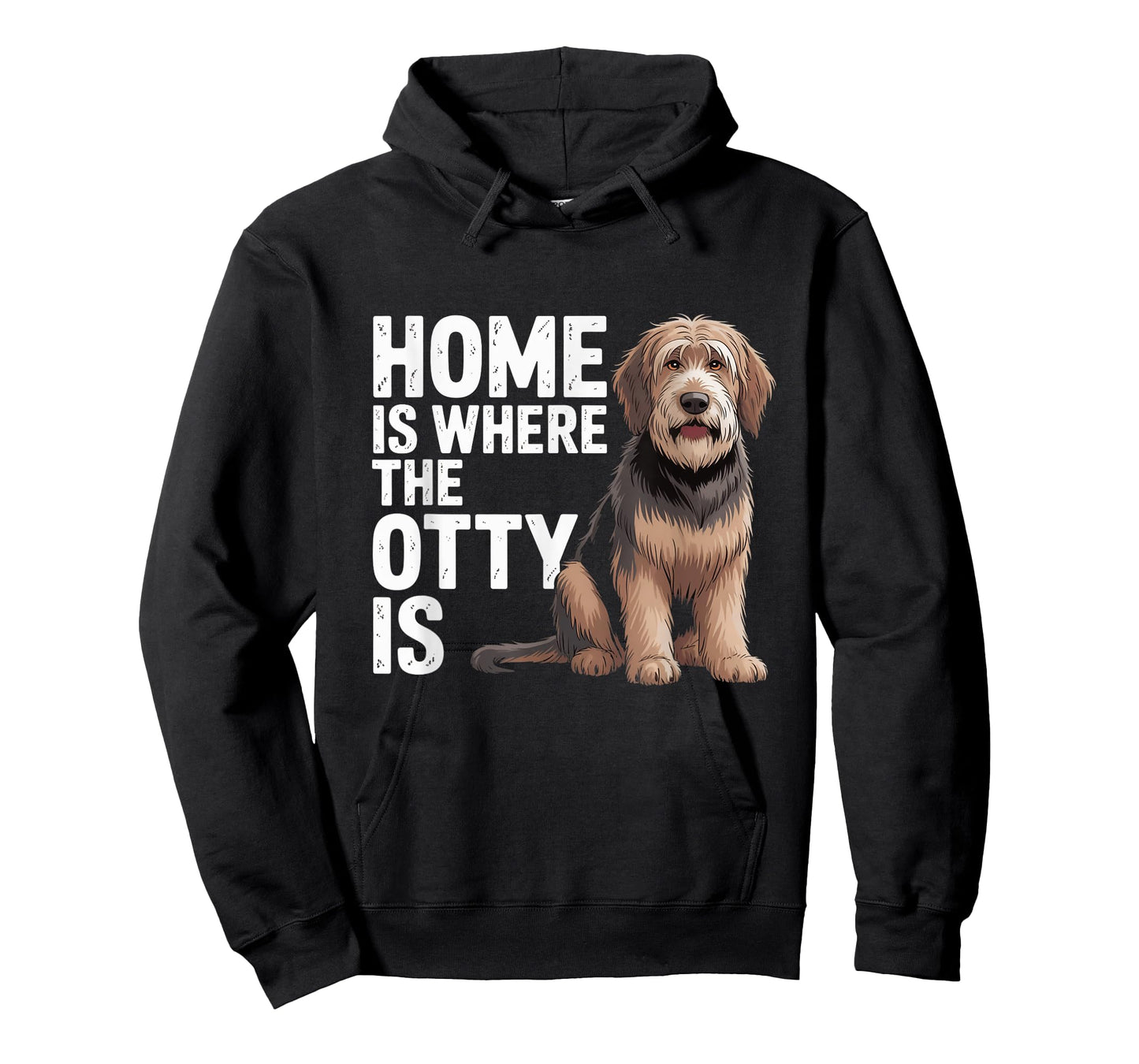 Otterhound Home is Where The Otty is Funny Hound Lover T-Shirt
