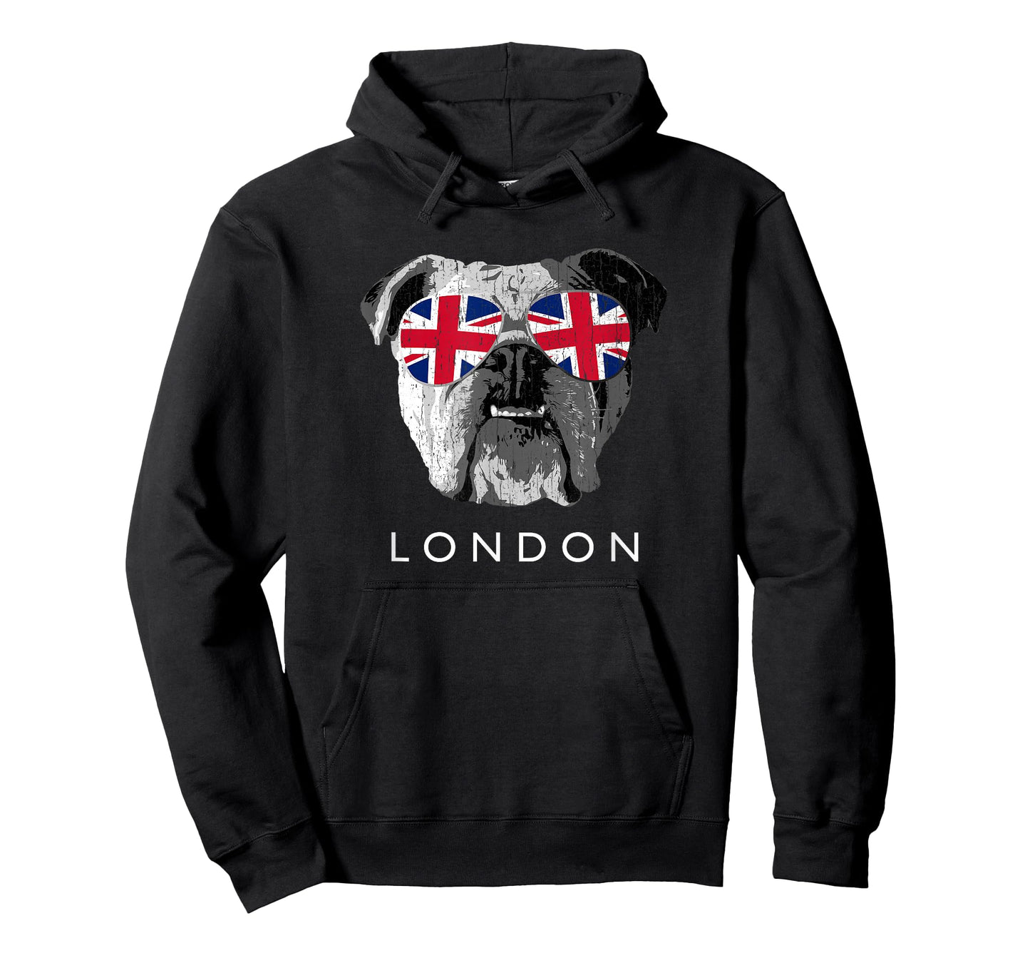 London UK English Bulldog Sunglasses Flag Souvenir T-Shirt