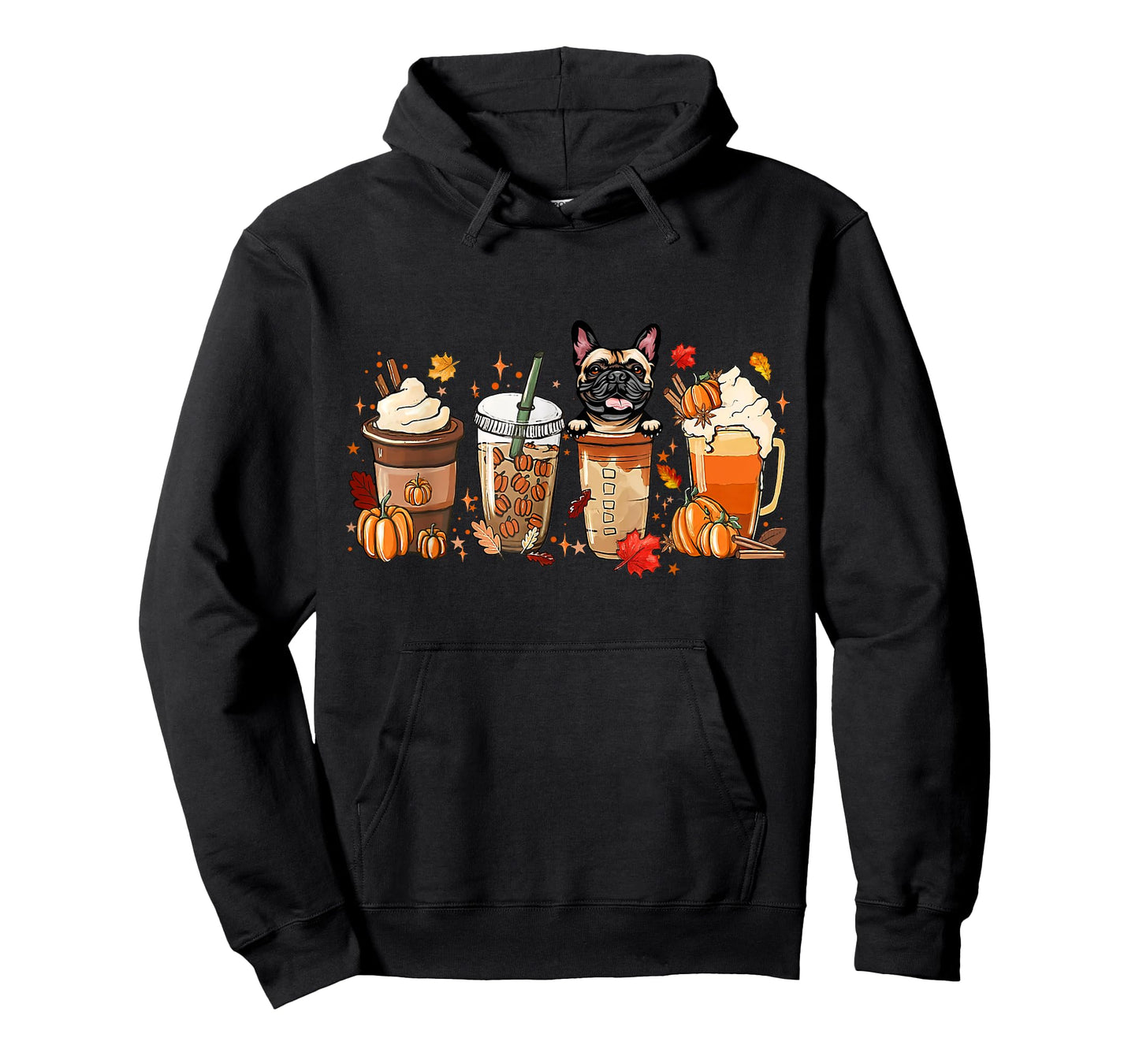 Fall Coffee French Bulldog Halloween Outfit For Fall Season Men Women Kids T-Shirt