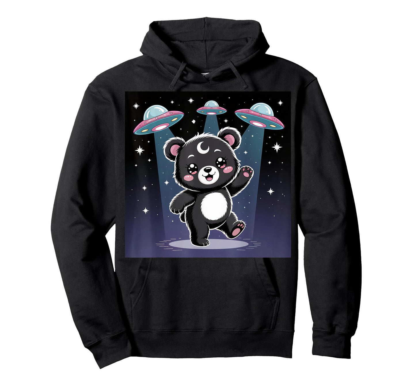 Bear Alien UFOs Aesthetic Kawaii Goth Girl Clothes Pink Goth T-Shirt