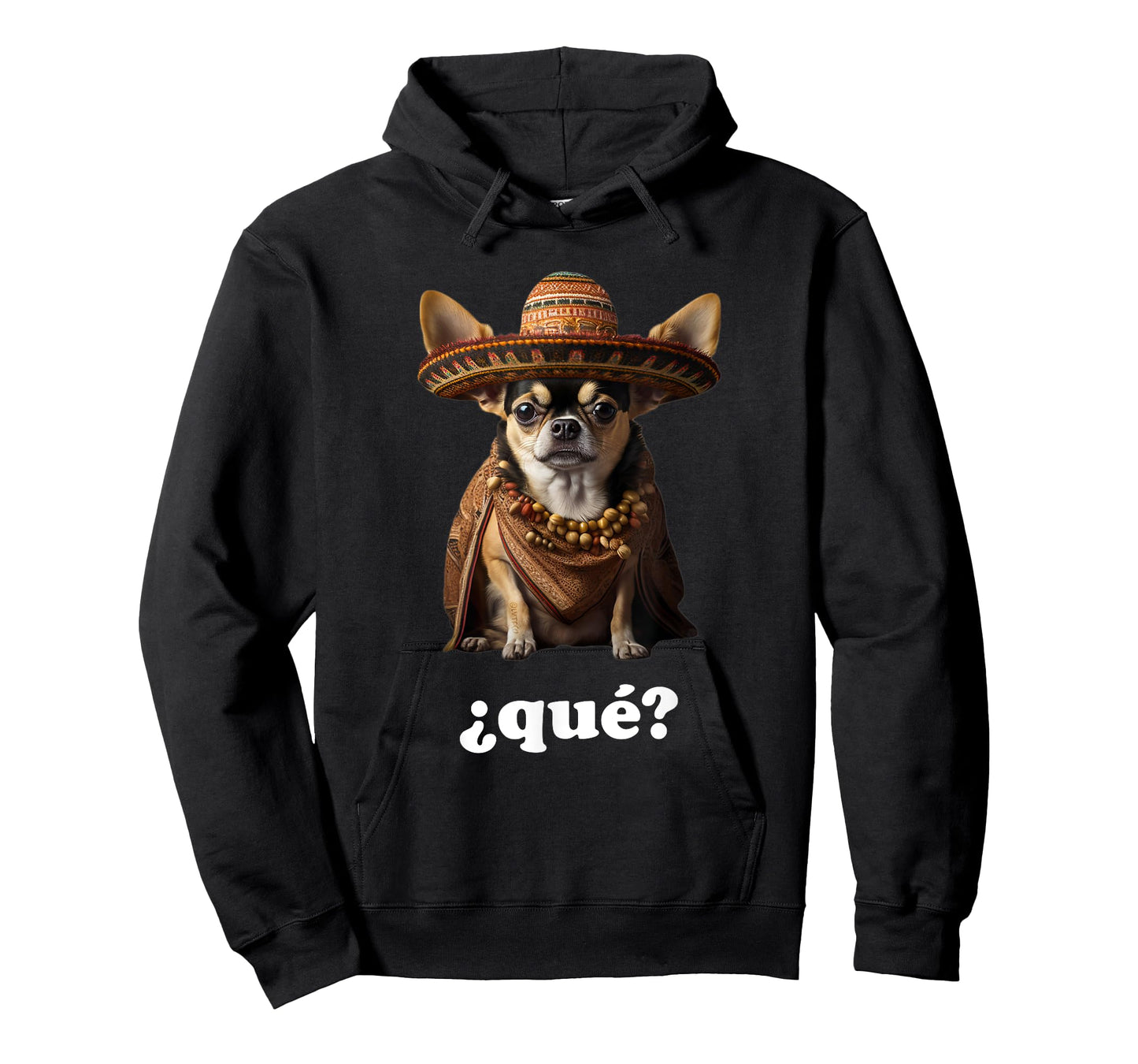 Funny Chihuahua in Sombrero and Spanish – What? (¿Qué?) T-Shirt