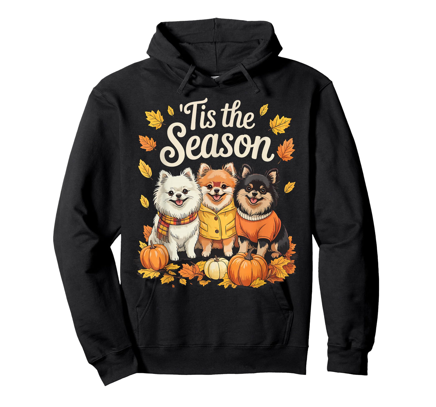 Tis The Season Pomeranian Fall Autumn Pumpkin Pom Dog T-Shirt