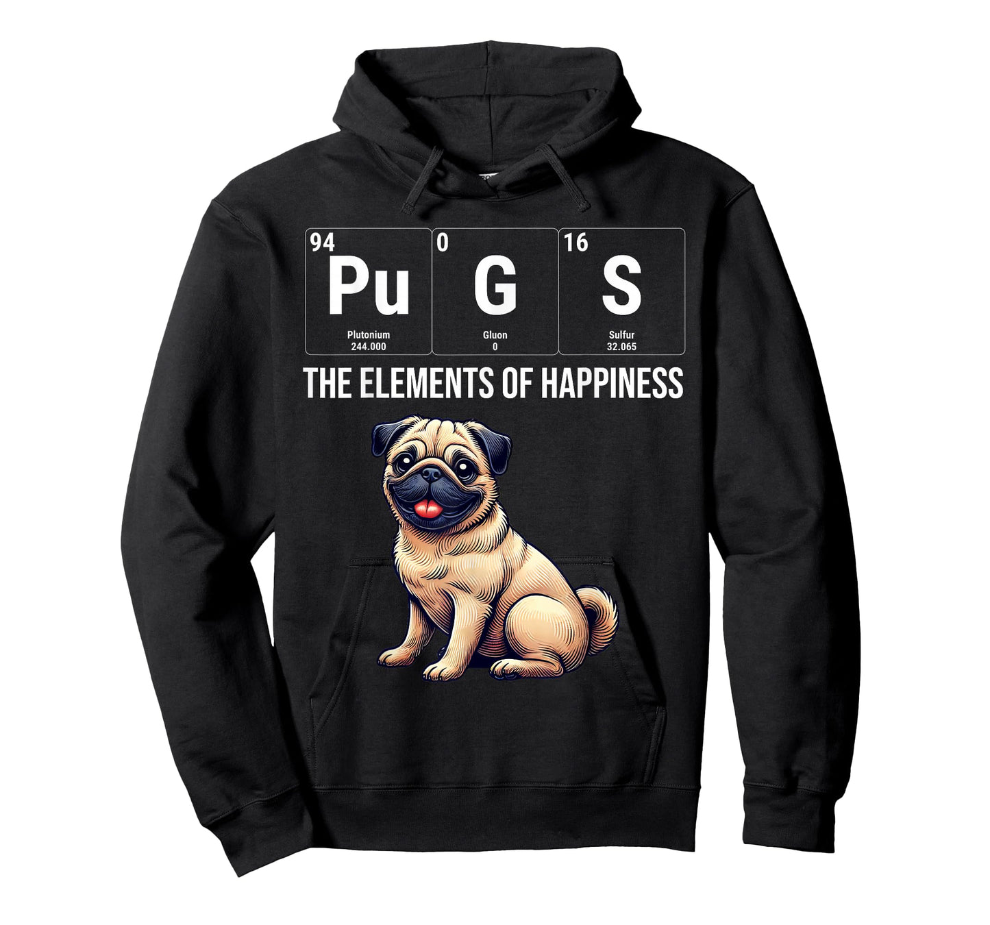 Pugs The Elements Of Happiness Periodic Table Chemistry T-Shirt