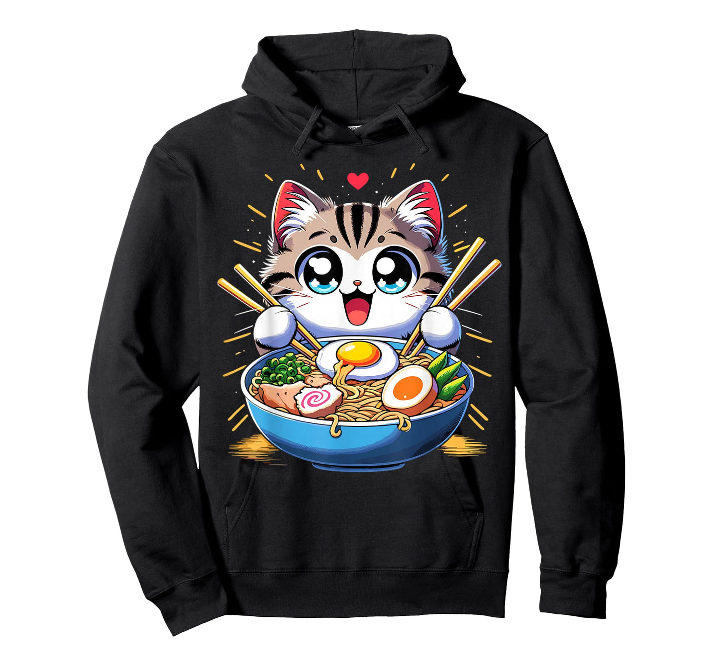 Kawaii Cat Japanese Anime Manga Cat Ramen T-Shirt